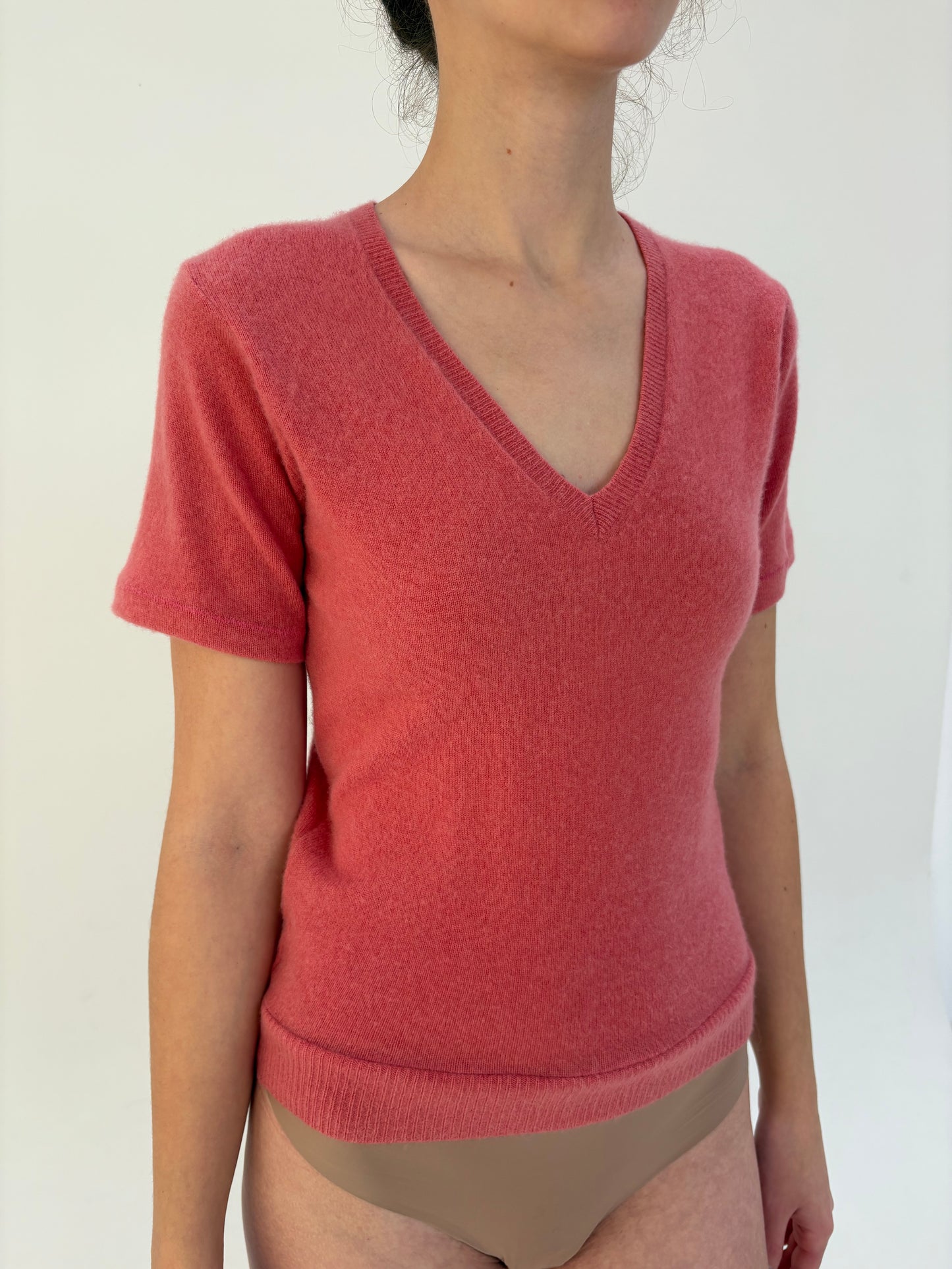 Top din cașmir multiply salmon pink