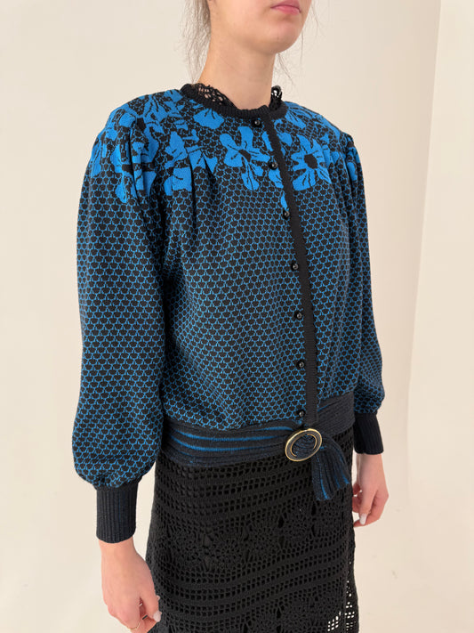 Jacheta italiană vintage în croi spectaculos din lan merino extrafina