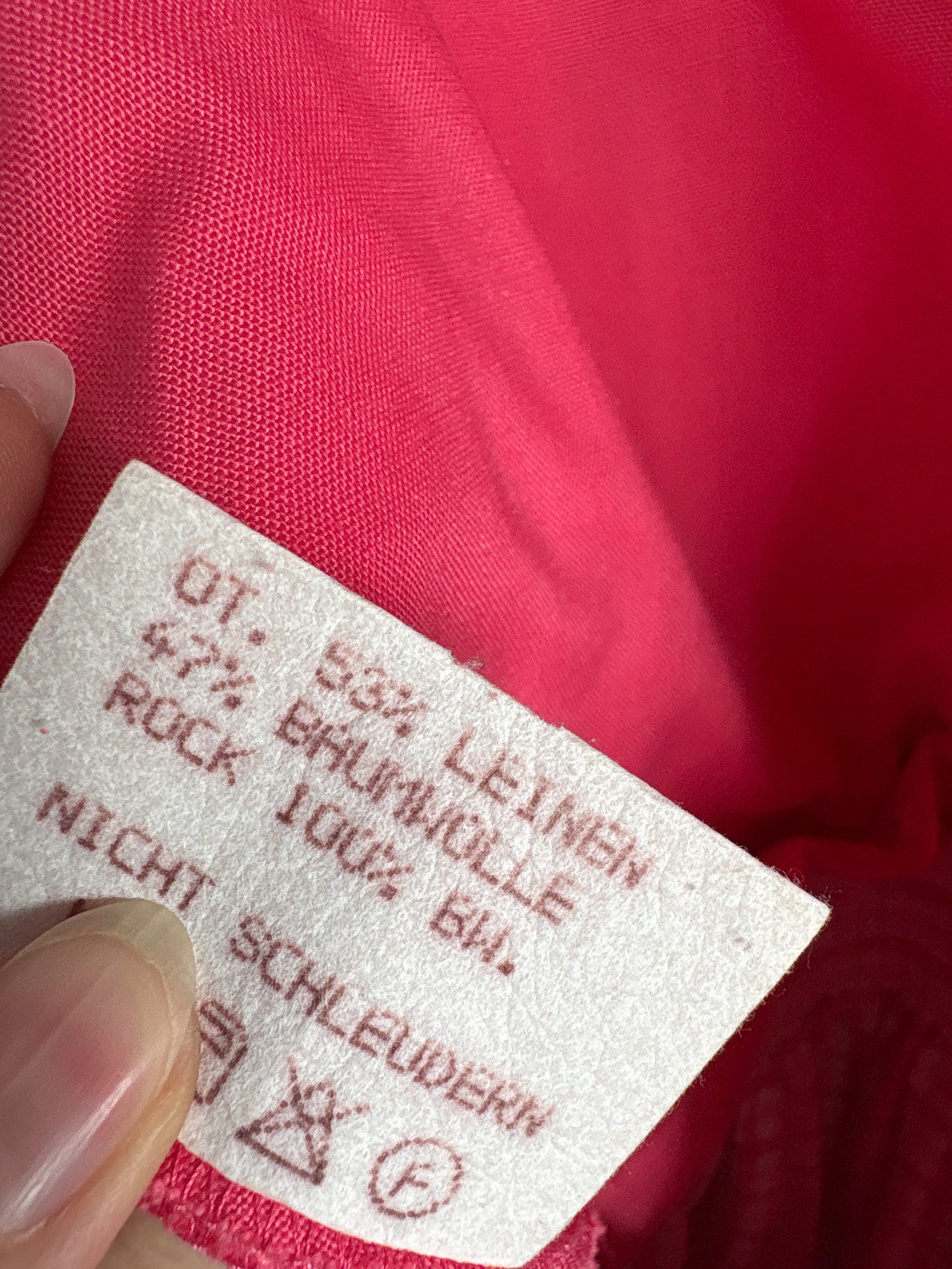 Rochie vintage maxi cu corsaj Barbie pink din pânză de in și bumbac