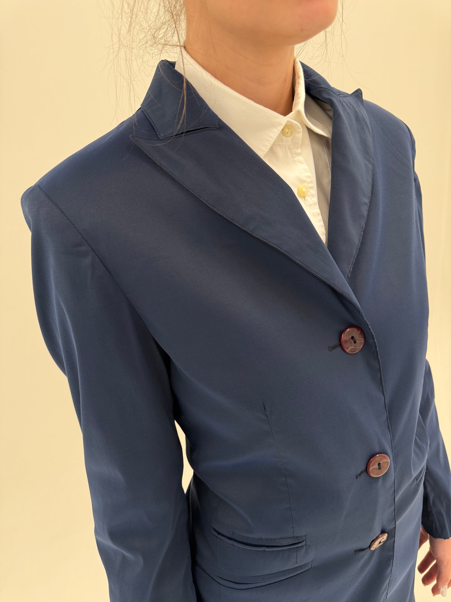 Pardesiu ultra subțire in croi super lung cambrat Navy blue