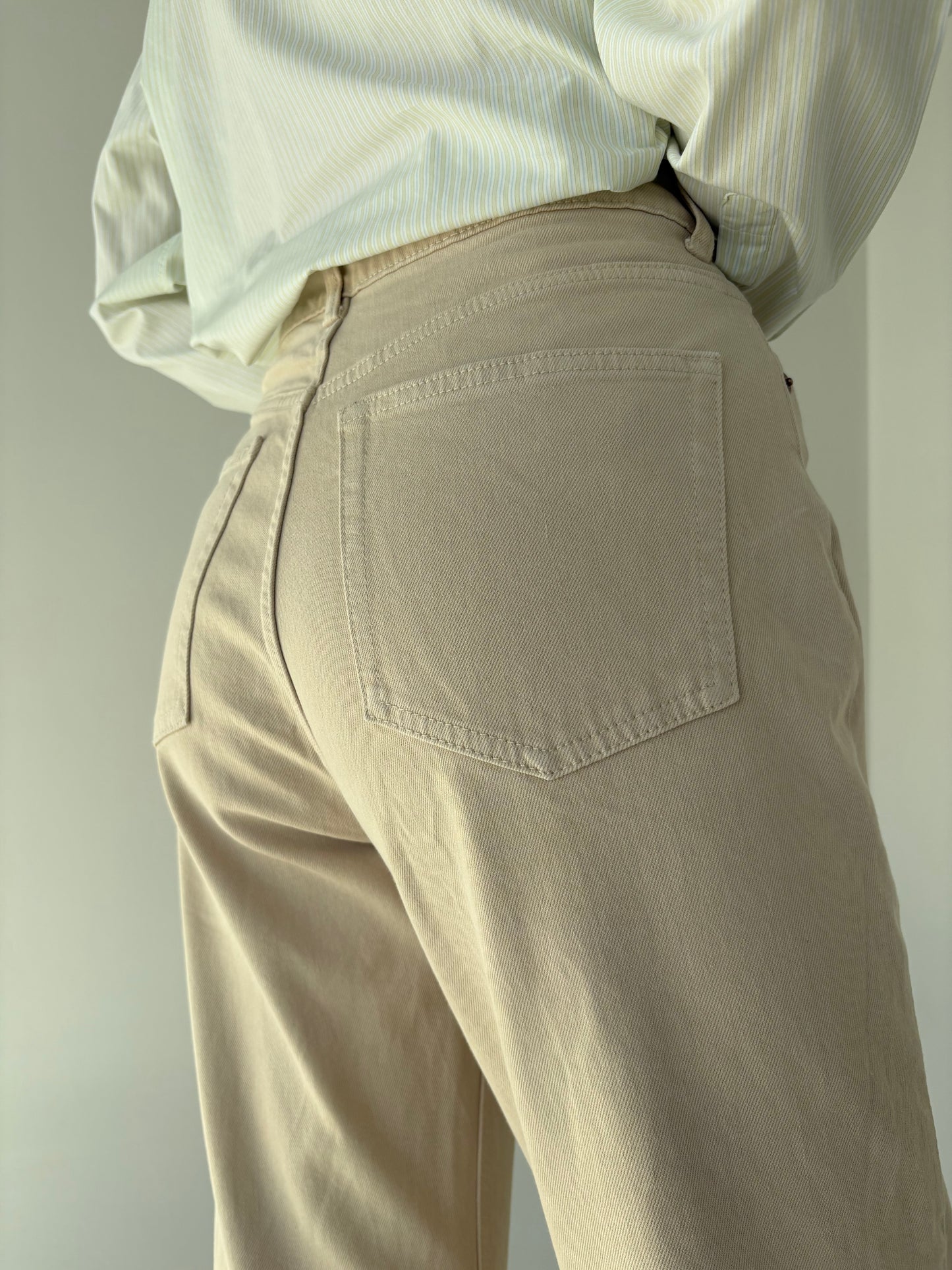 Jeans camel mom fit ultra confort modelatori cu talie ultra înaltă