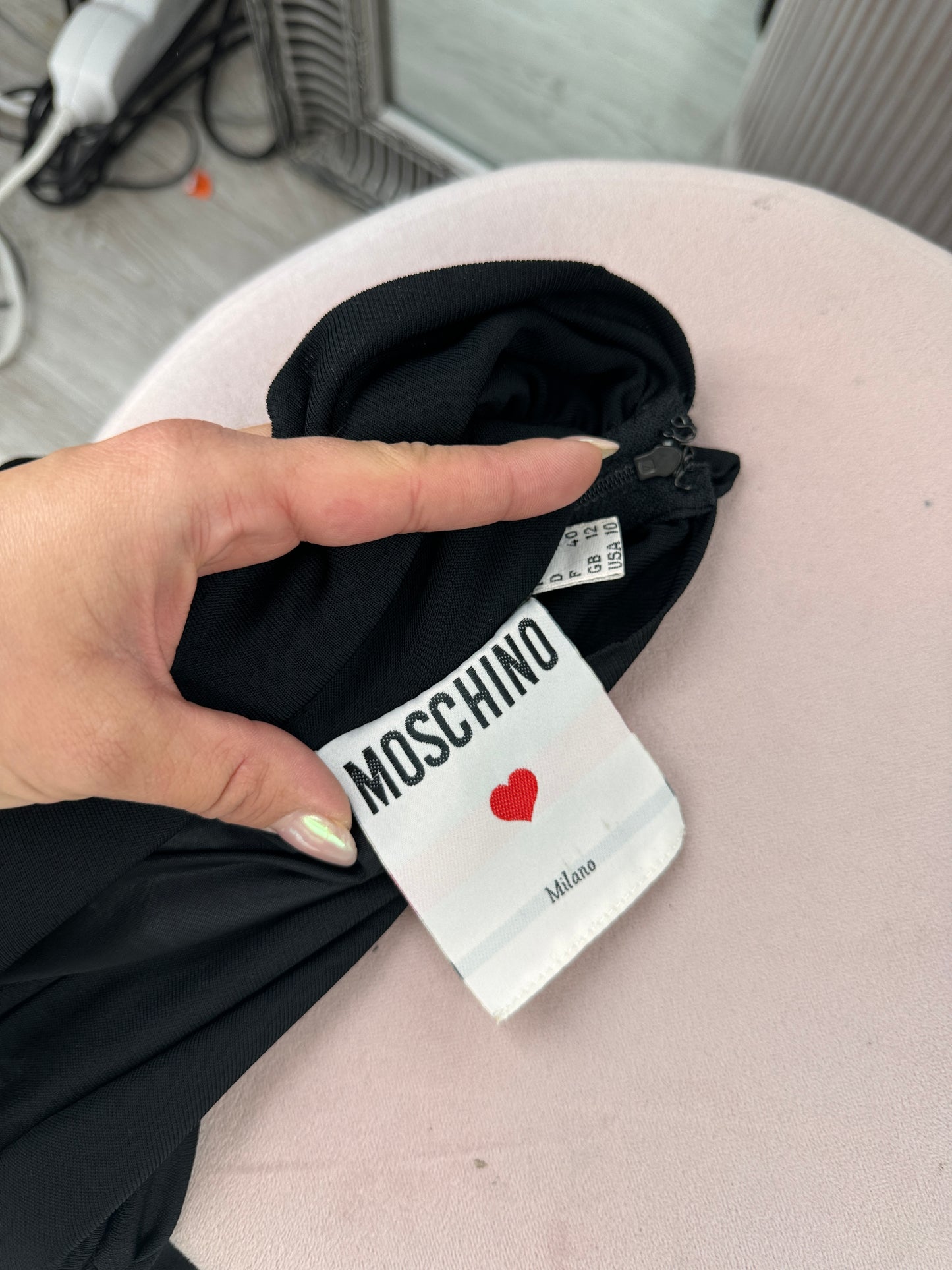 Fustă Moschino cu talie ultra înaltă și fronseuri