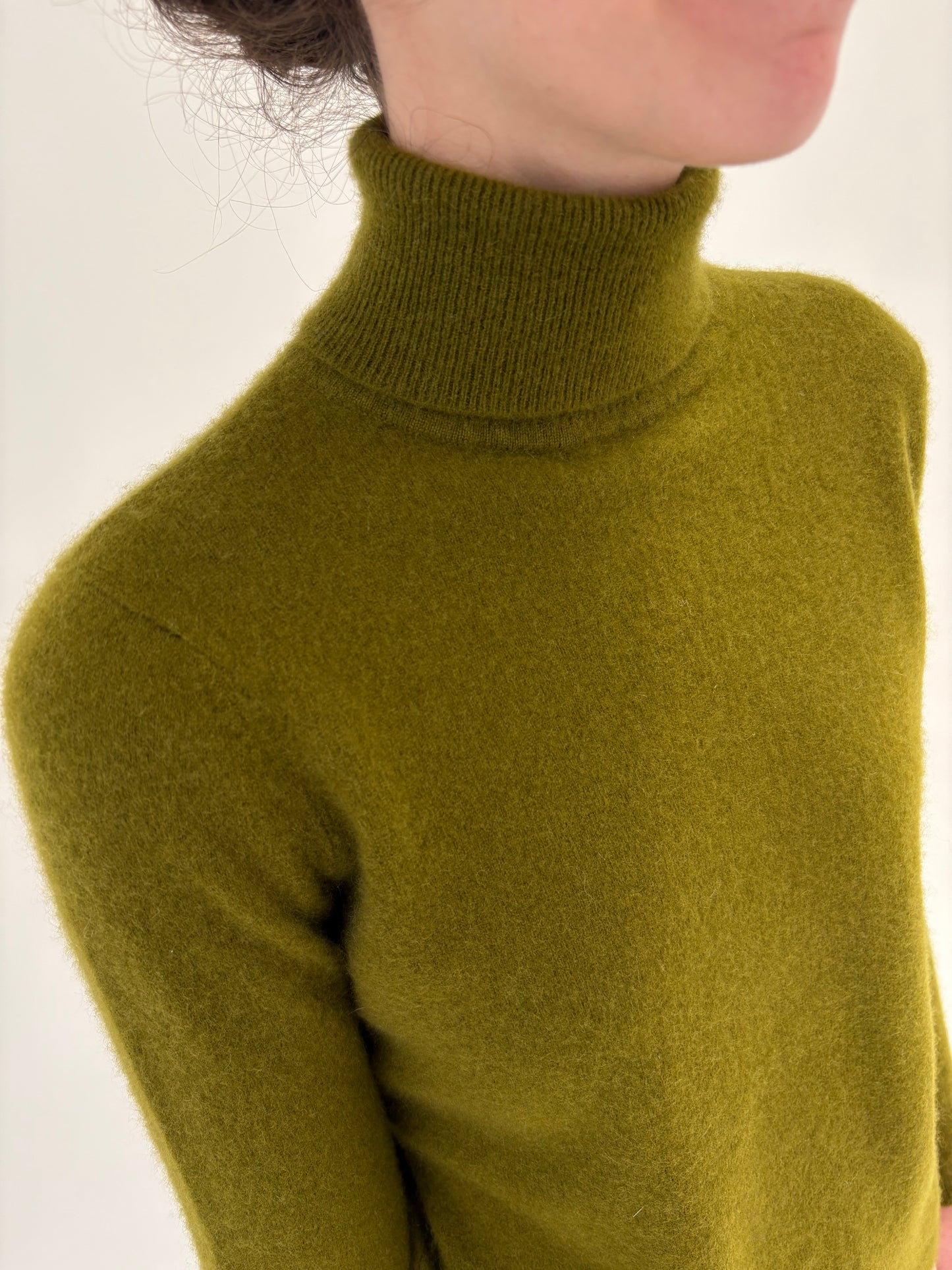 Maleta petite din cașmir multiply seaweed green