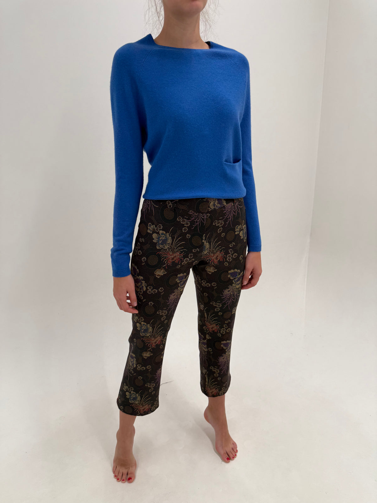 Pantaloni din brocart superb italienești din mix de lana petite de la zi la seară