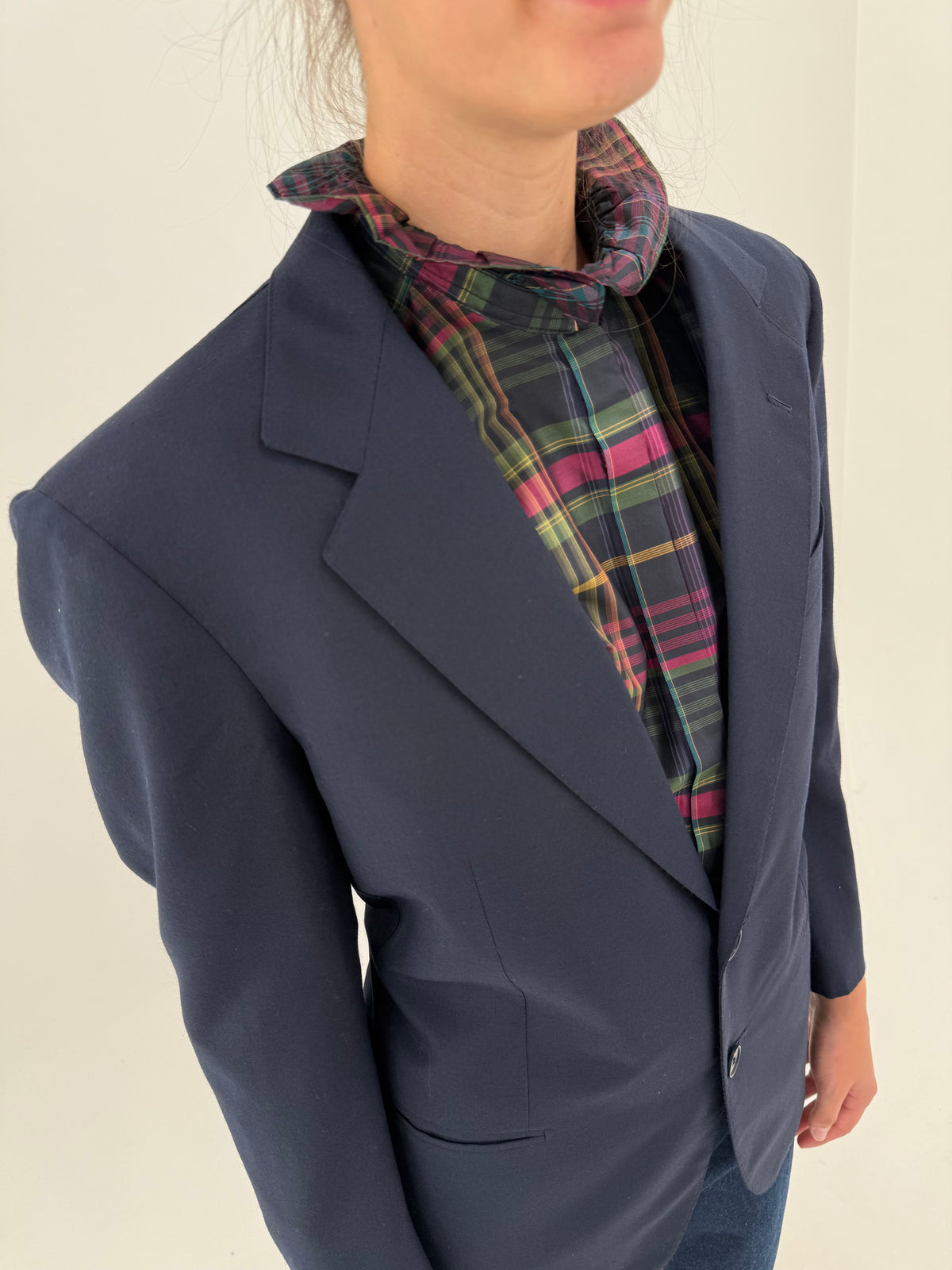 Sacou italian excepțional de brand sartorial Navy Blue din lana extrafina