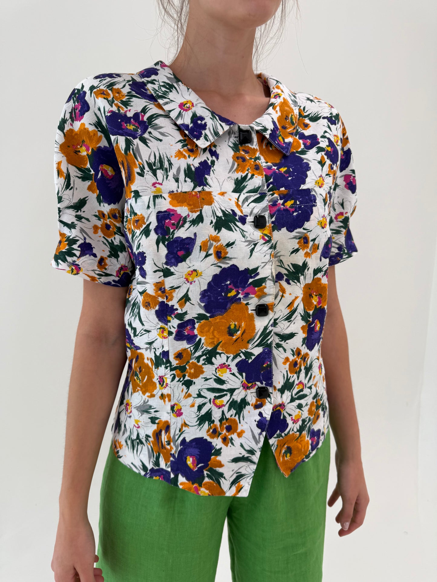 Sacou / cămașă din în premium structurat cu print floral superb