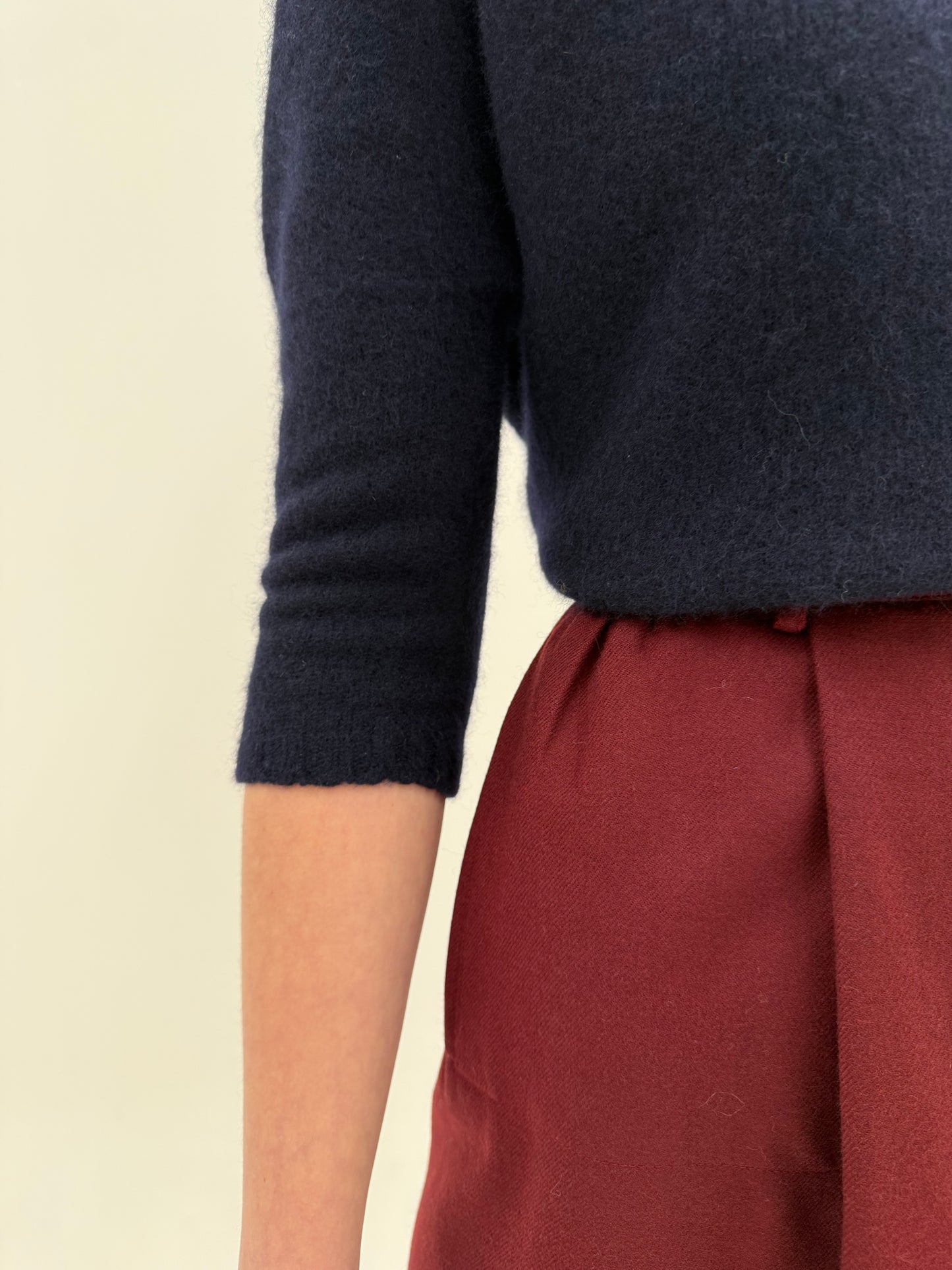 Fustă Escada burgundy din ăla extrafina certificată cu talie ultra înaltă