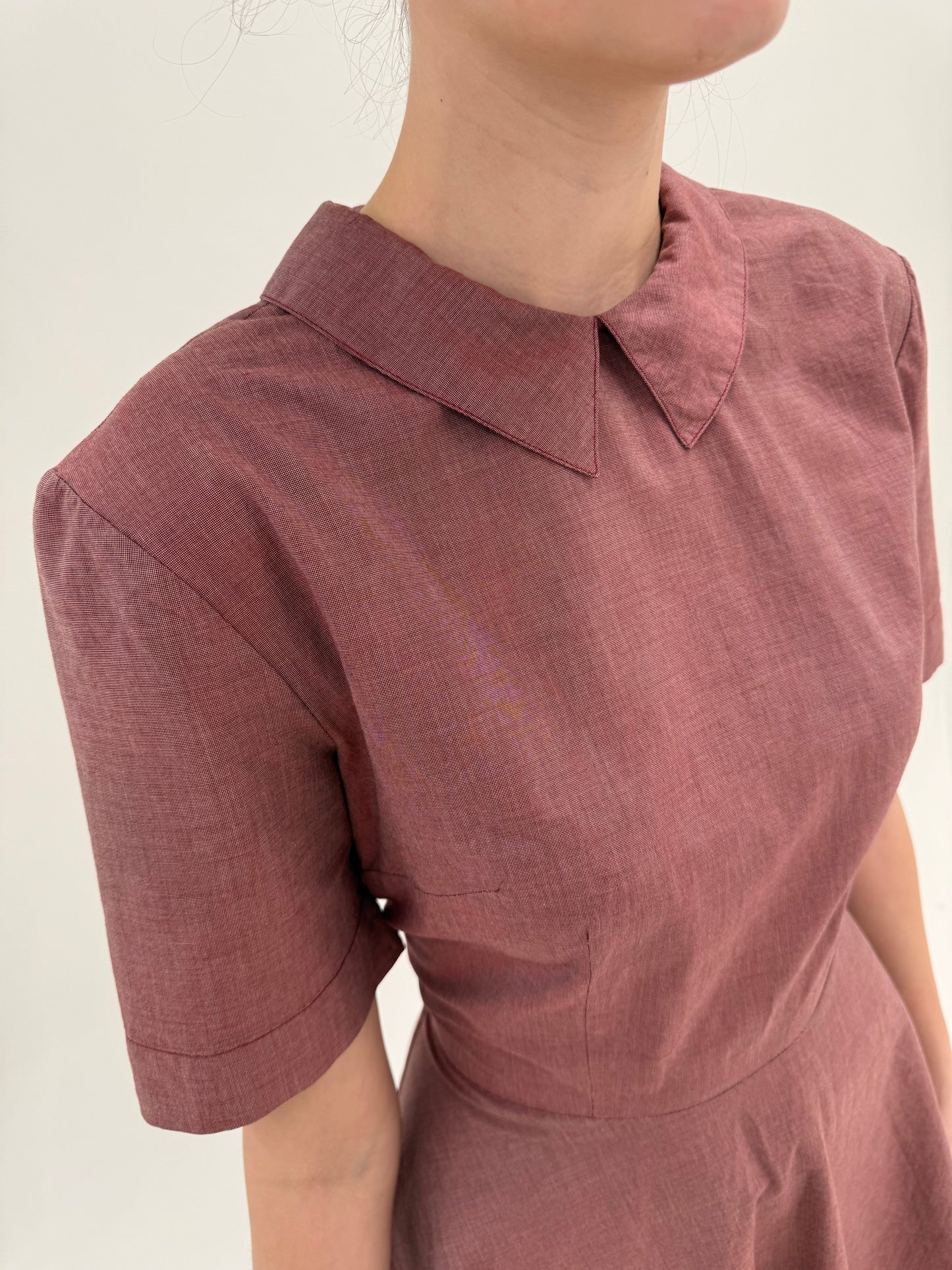 Rochie high end italiană rosewood din poplin excepțional luxury de bumbac