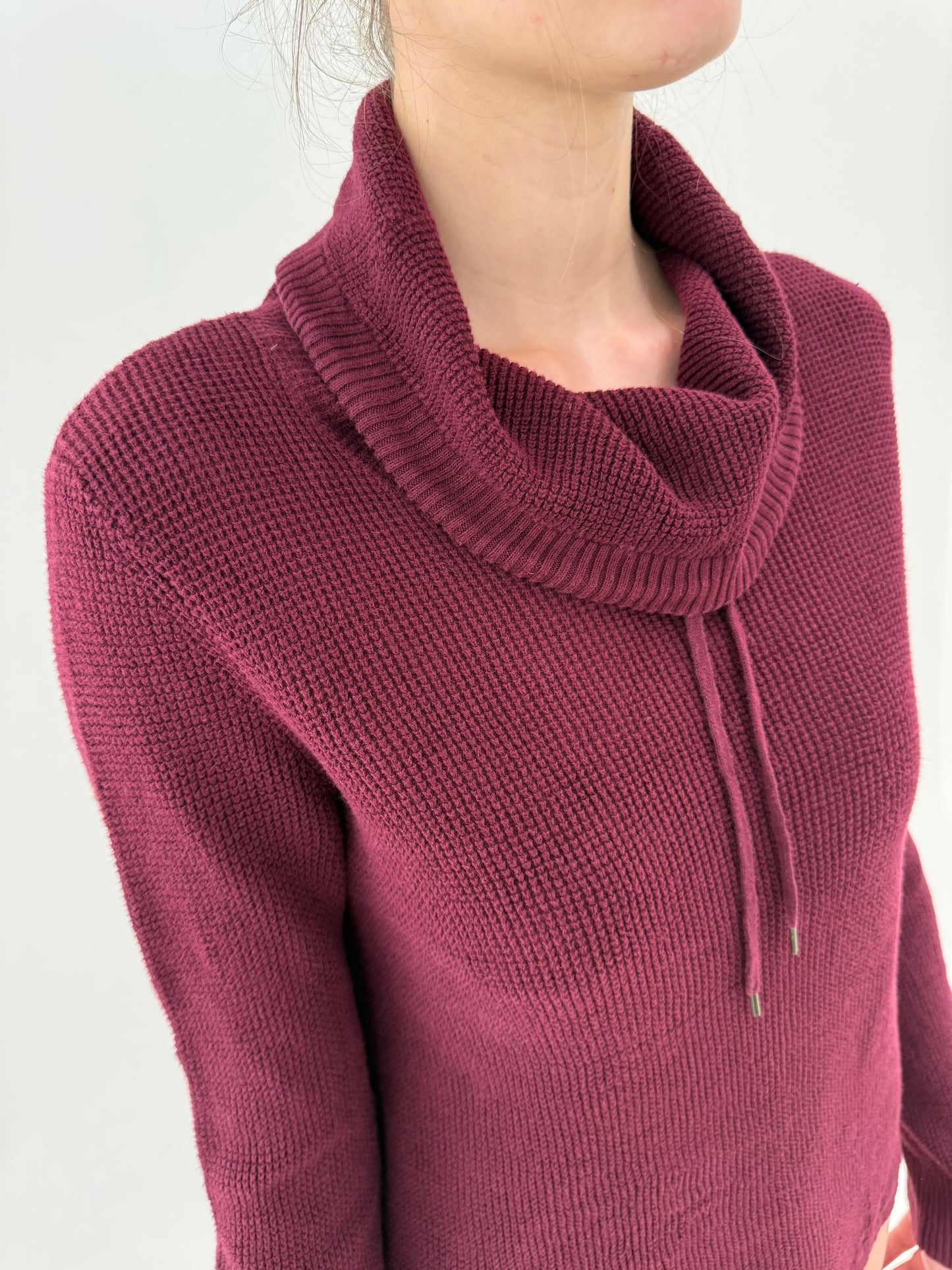 Soft cotton knit burgundy Ralph Lauren din bumbac cu influențe sport