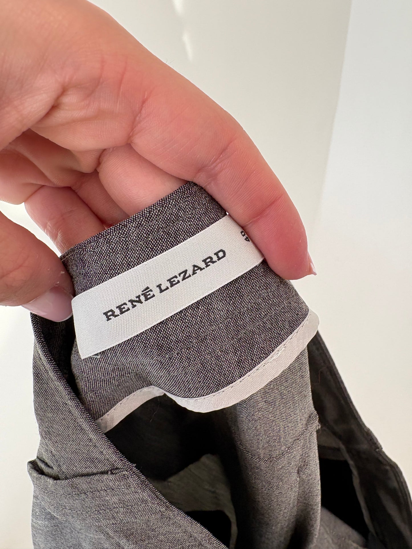 Costum luxury René Lezard cu pantaloni palazzo din stofă high end super 140’s