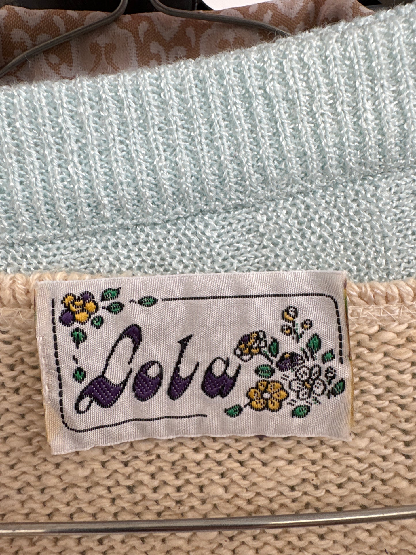 Bluză vintage petite light nude din jerse gros și moale de bumbac cu noduri