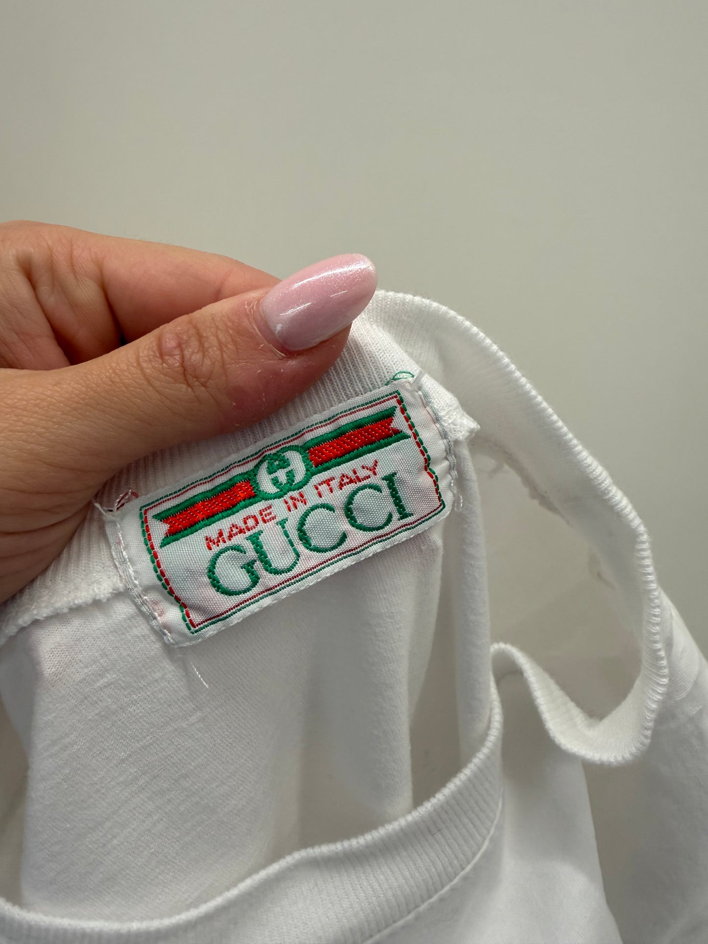Tricou Gucci vintage de colecție anii 80 cu logoul brodat în croi lejer