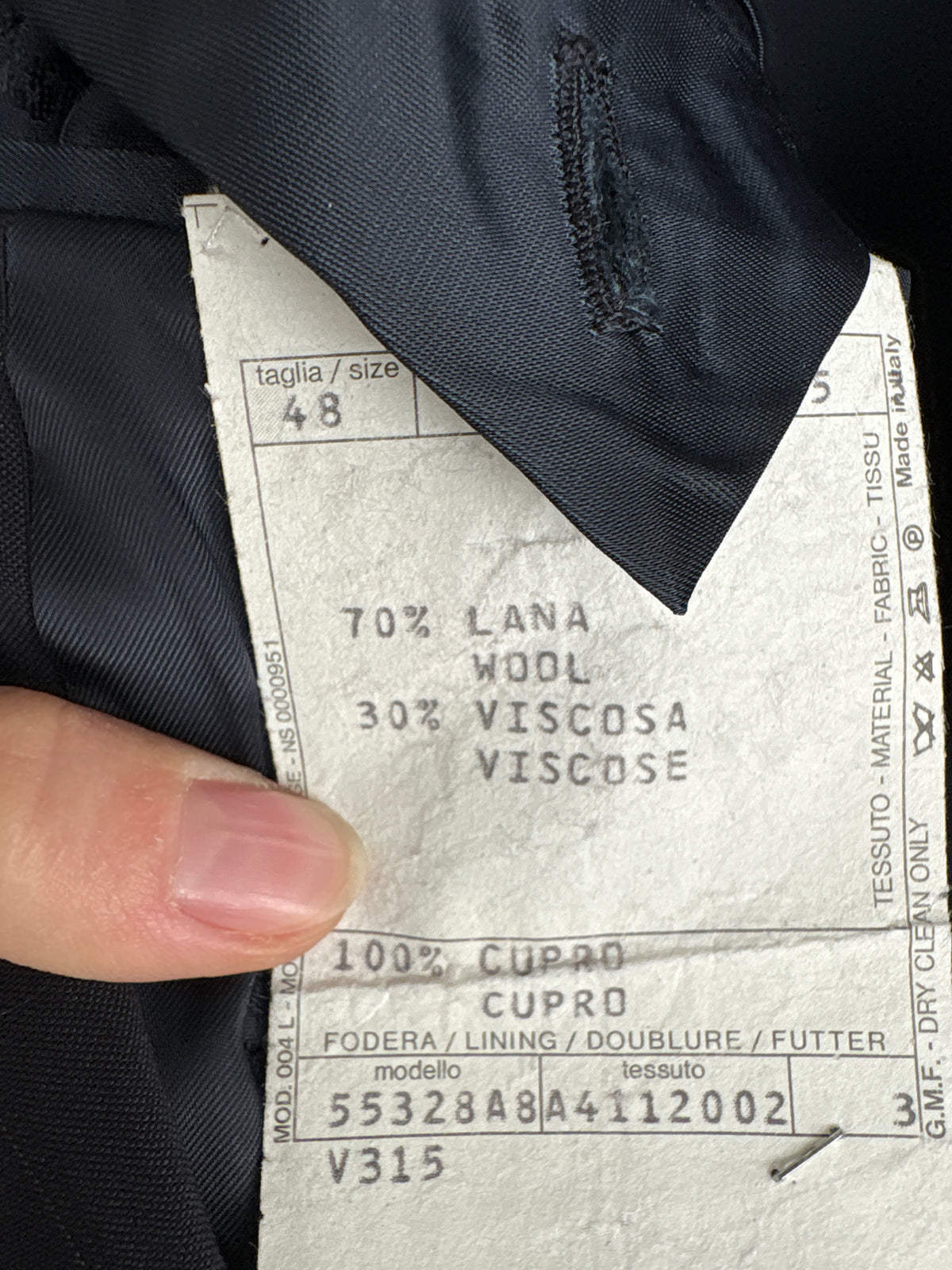 Sacou Missoni tall din lana excepțională Navy blue cu închidere dublă