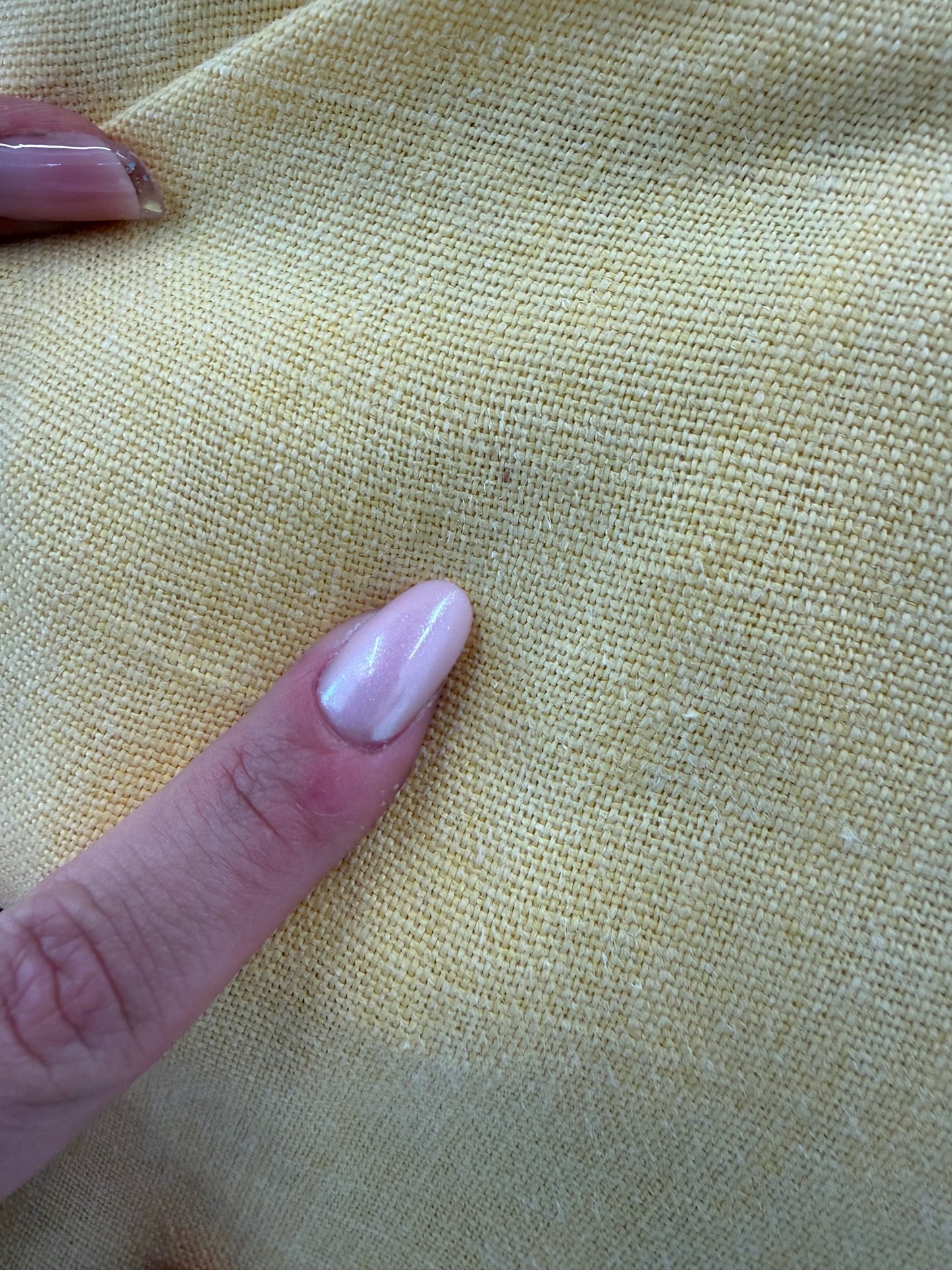 Rochie vintage maxi din pânză de in butter yellow cu buzunare și corsaj