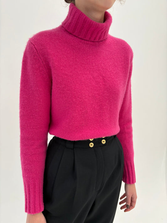 Maleta fucsia din cașmir multiply high end