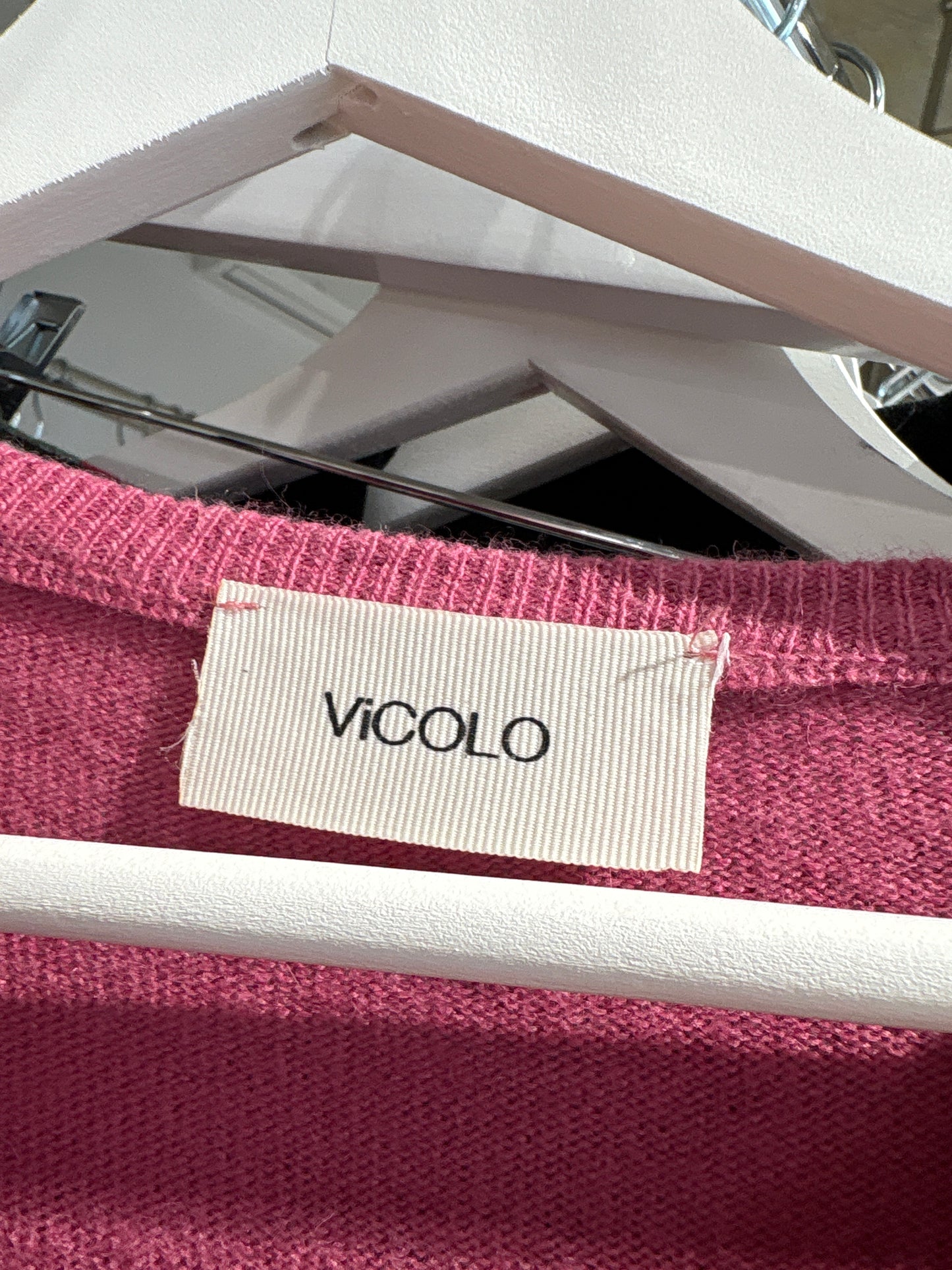 Pulover italian dusty pink din lana merino extrafina