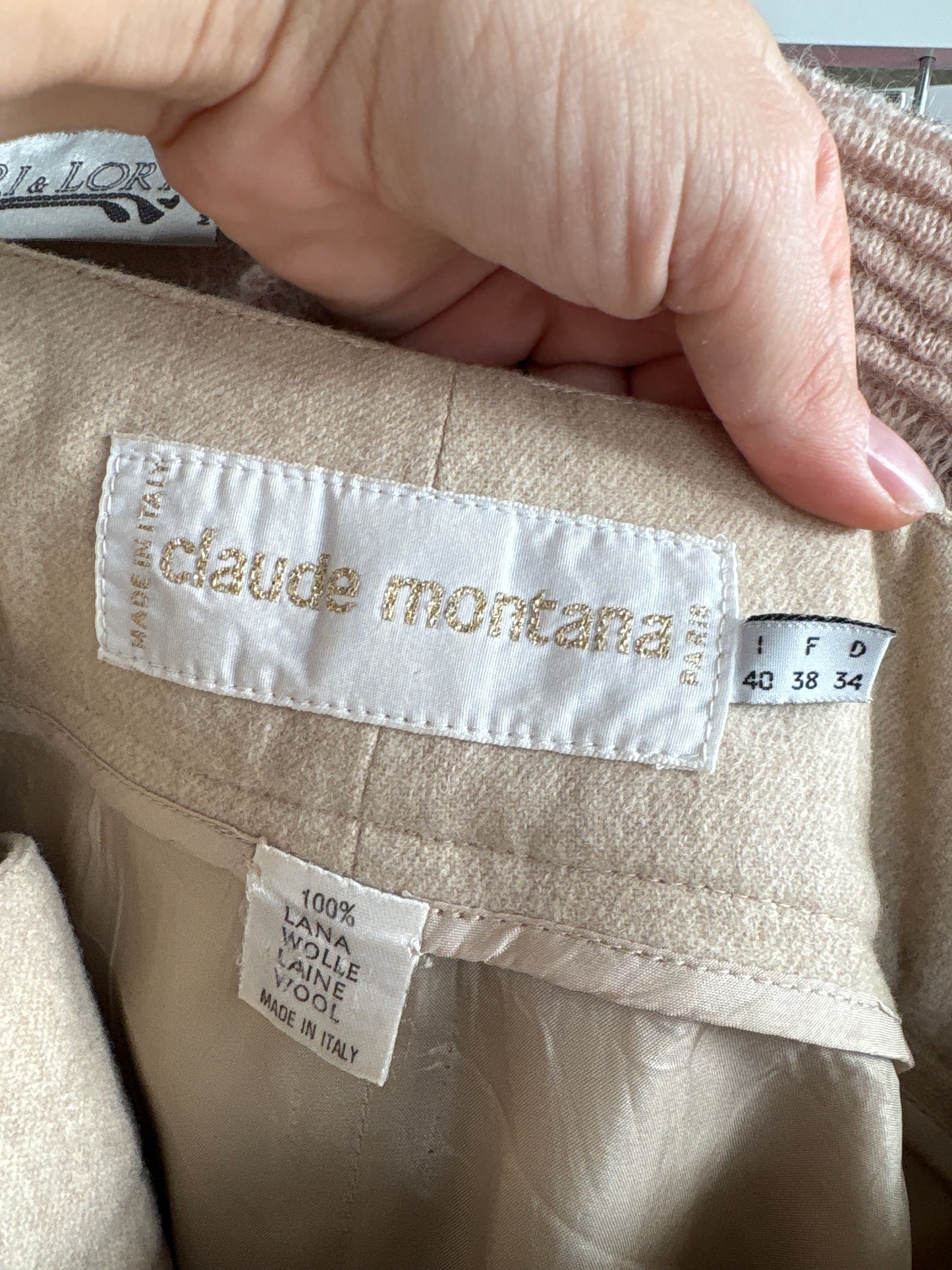 Fustă de designer luxury vintage Claude Montana în croi elaborat