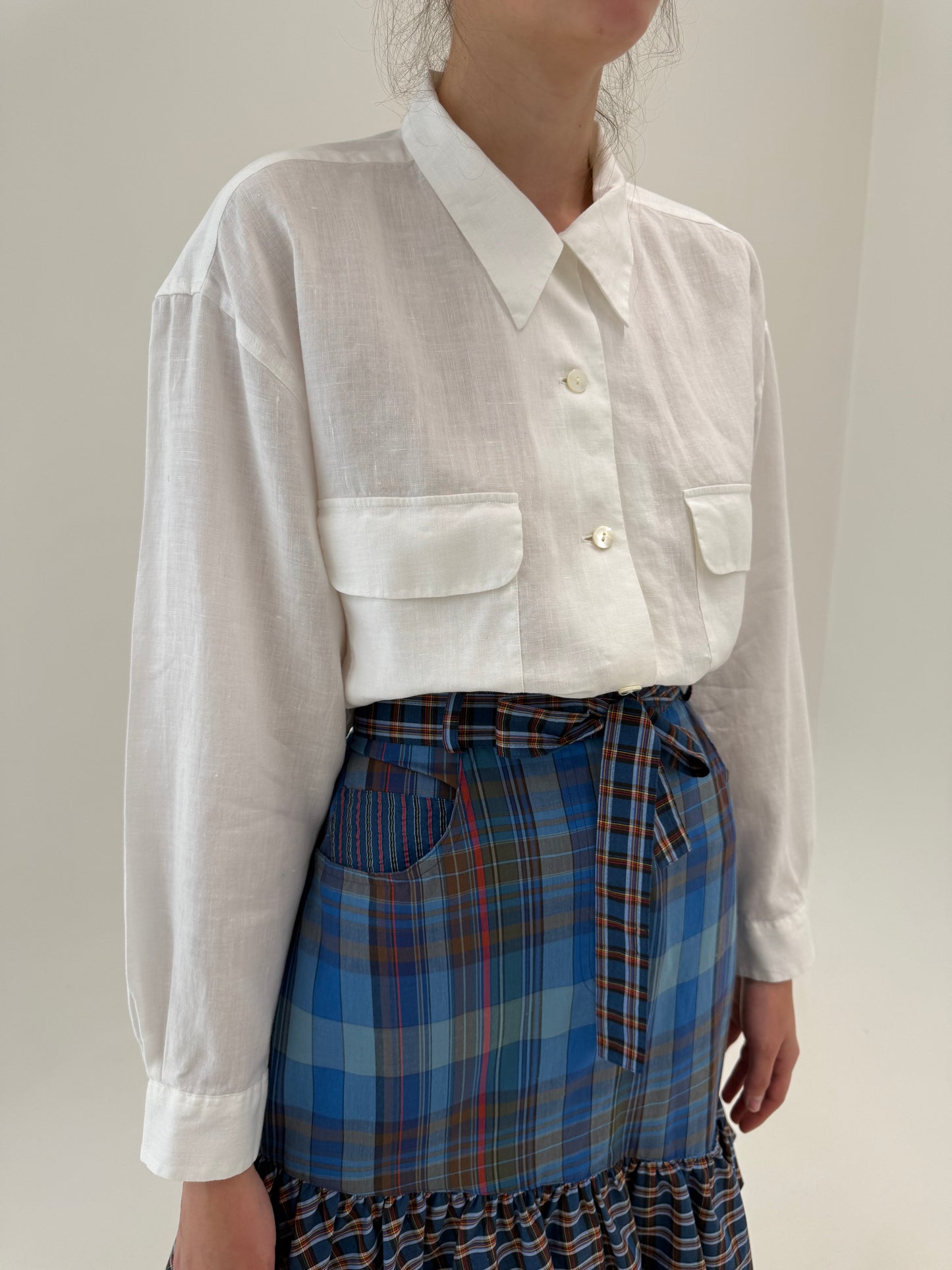 Cămașa din in premium petite în croi oversized