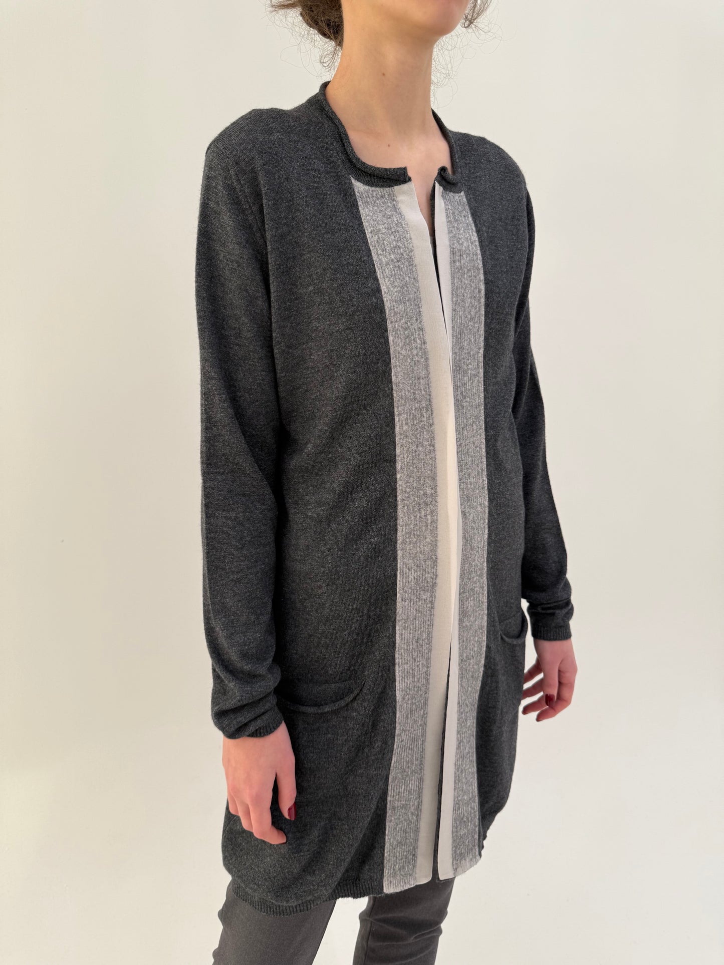 Set de brand luxury italian din cașmir cu lana merino și inserții de mătase naturală