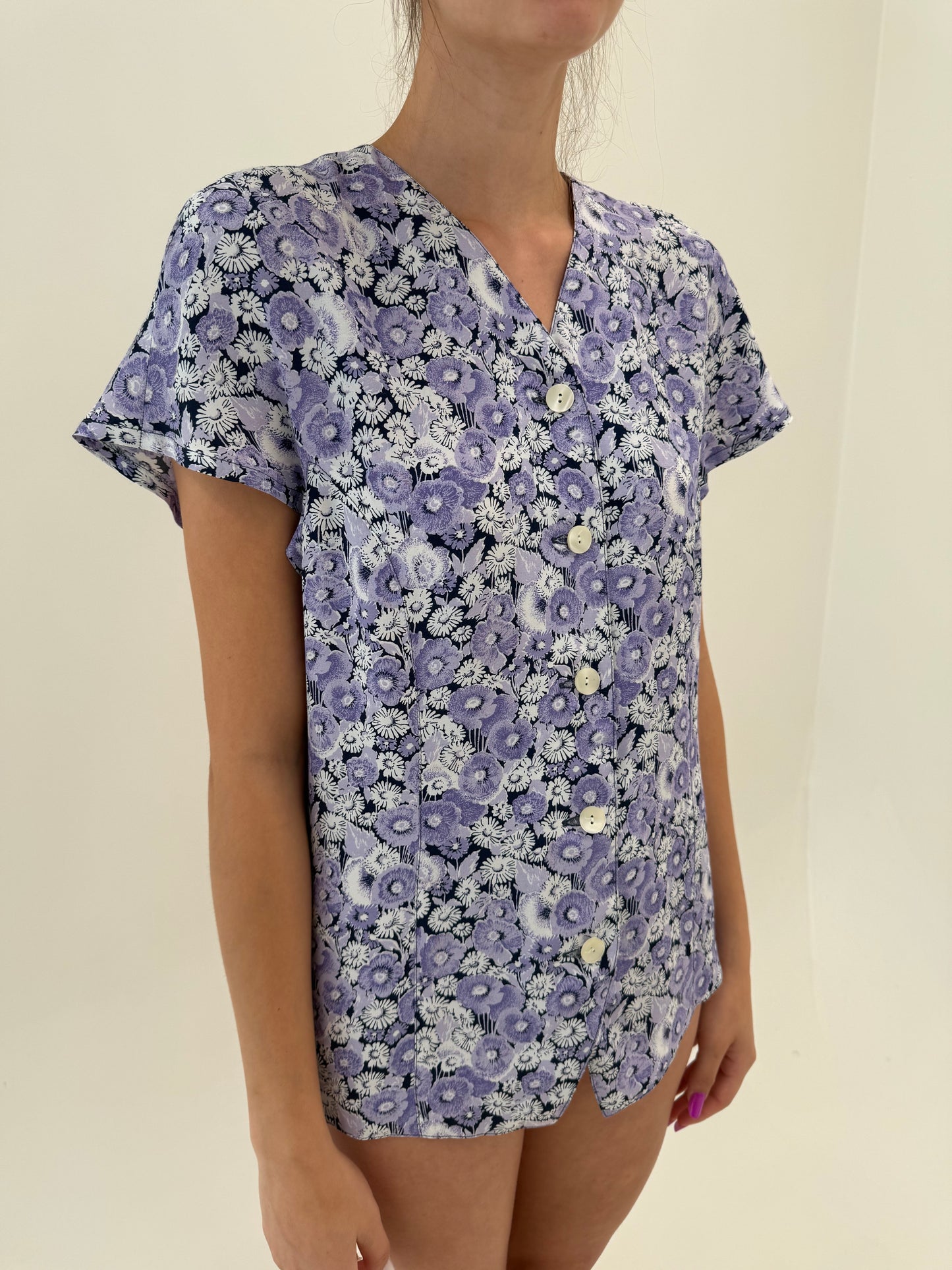 Set vintage cu print floral lavandă ultra confort