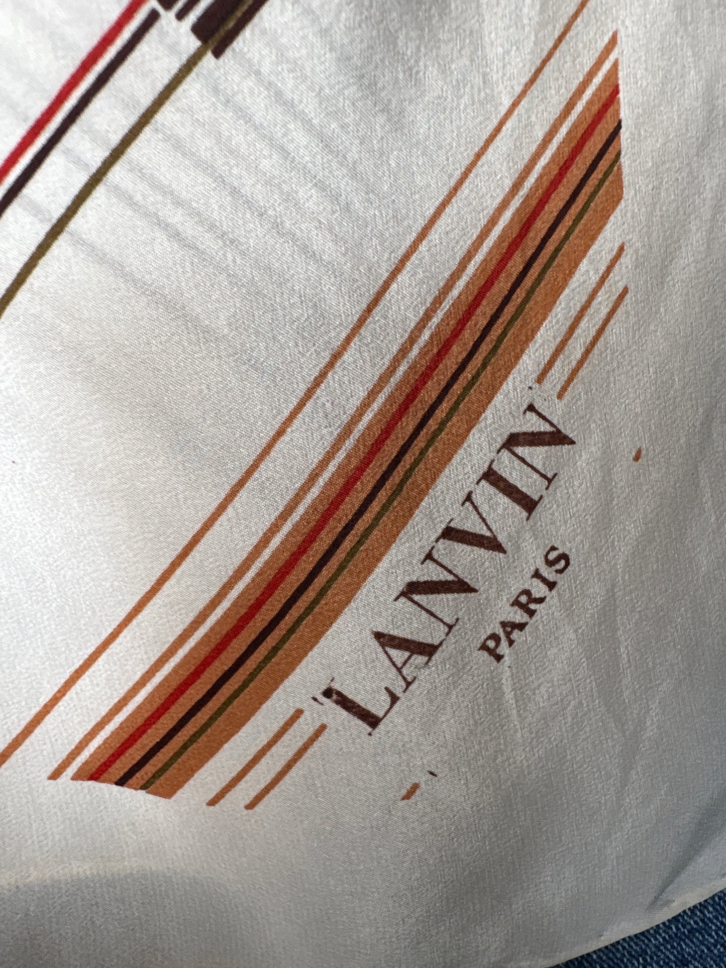 Eșarfă vintage luxury Lanvin din mătase naturală