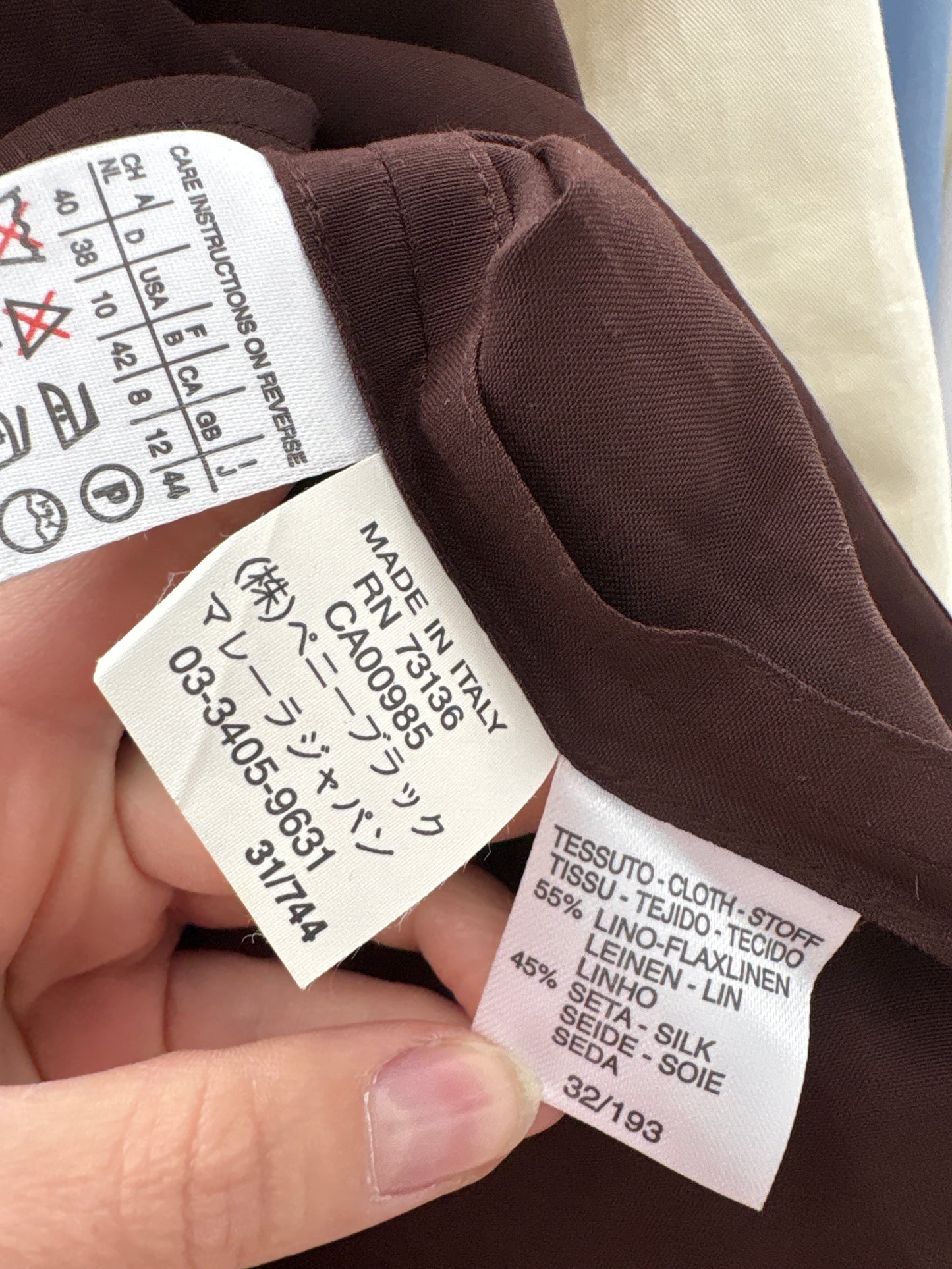 Sacou Marella by Max Mara chocolate brown din pânză excepțională de in și bumbac
