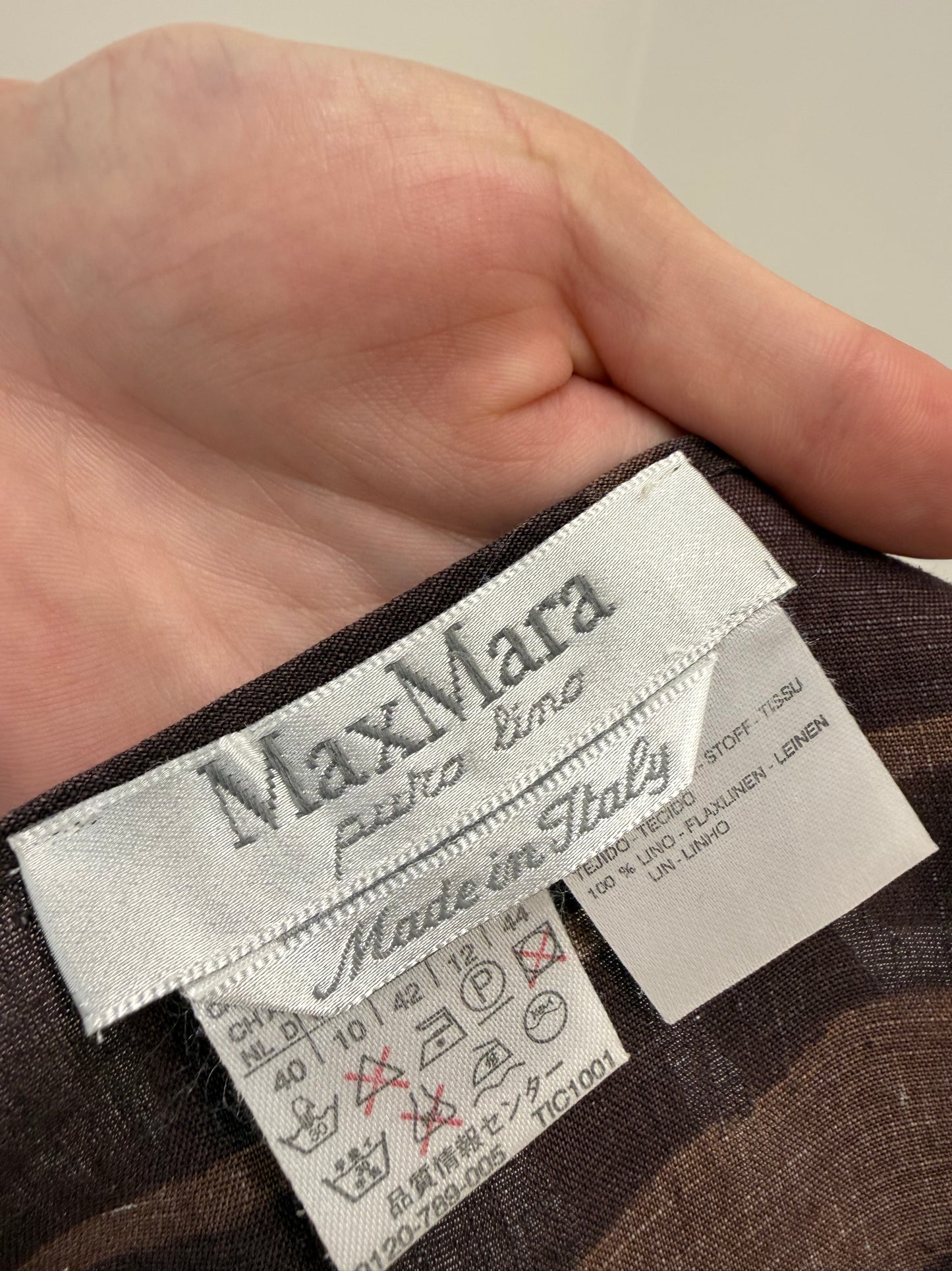 Rochie Max Mara maxi din in pur în croi minimalist dark chocolate brown