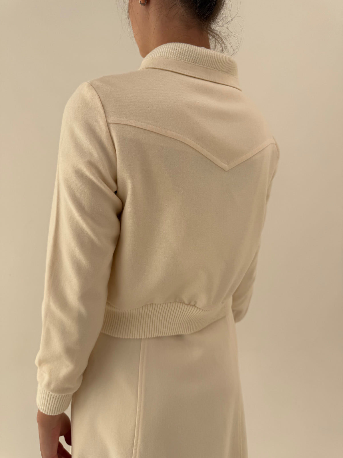 Deux piece vintage excepțional în stil Chloe vintage din lana extrafina