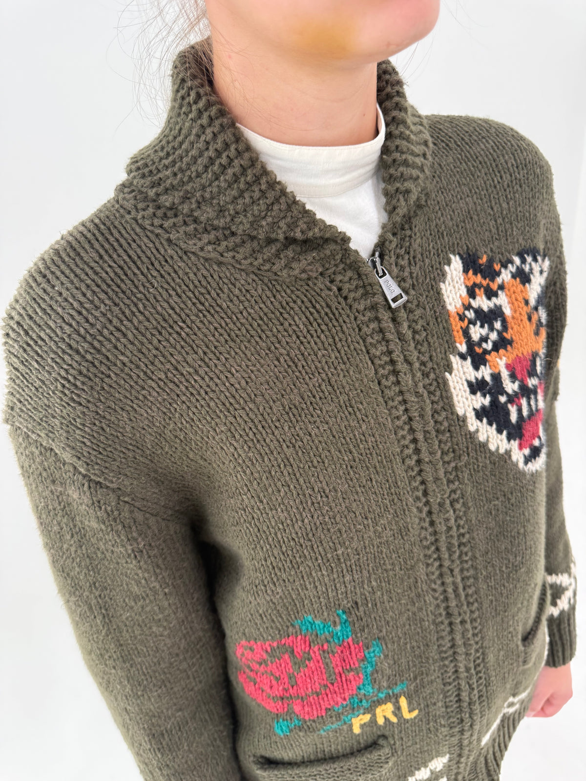 Jacheta Ralph Lauren groasă din tricot cu influențe casual