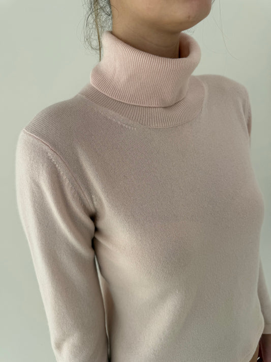 Maleta roz pudrat din cașmir