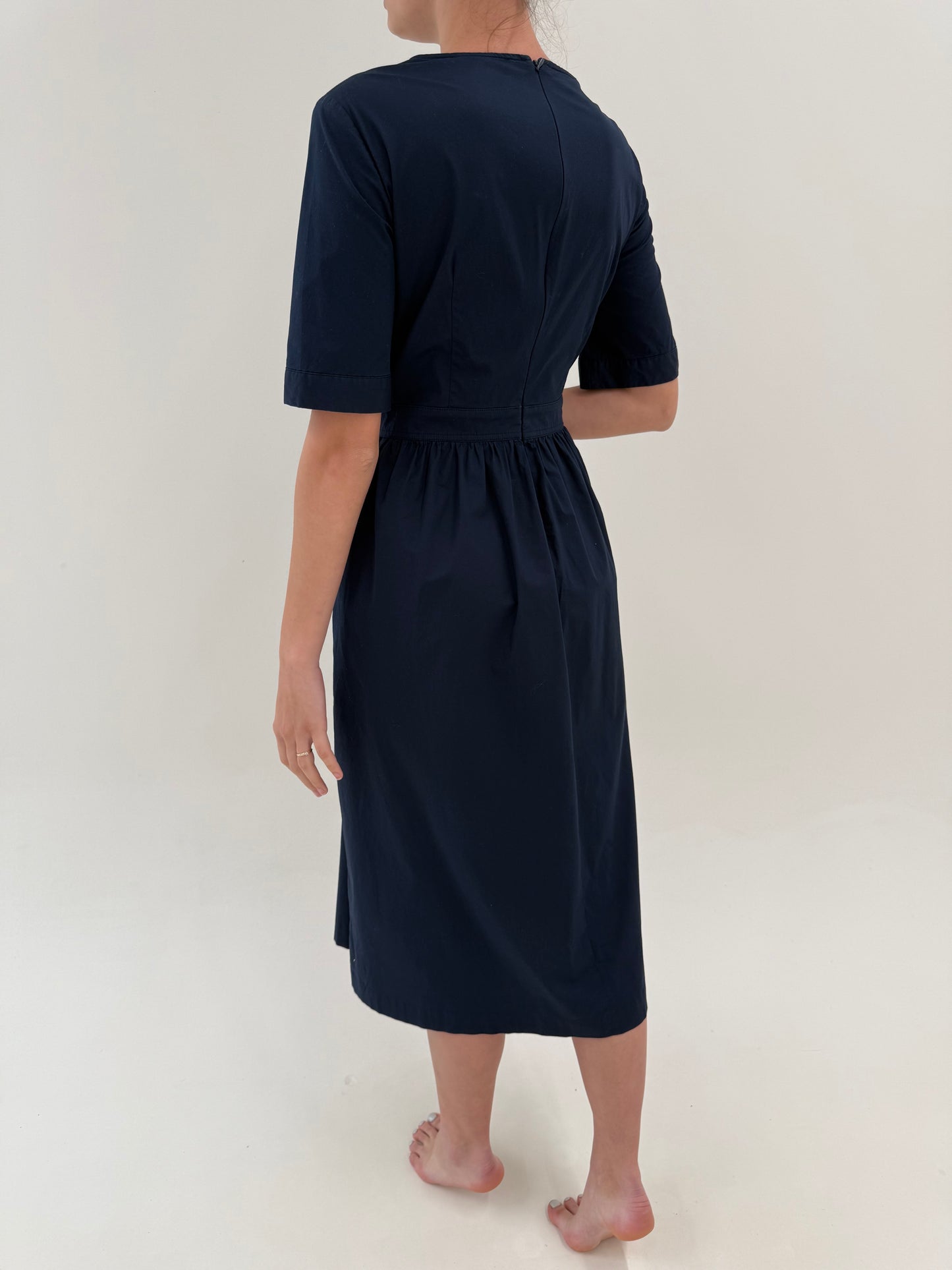 Rochie Navy cu talie marcată ultra înaltă din bumbac premium ultra confort