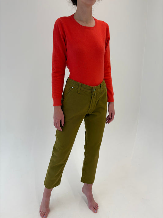 Jeans de brand luxury Jacob Cohen straight leg seaweed green