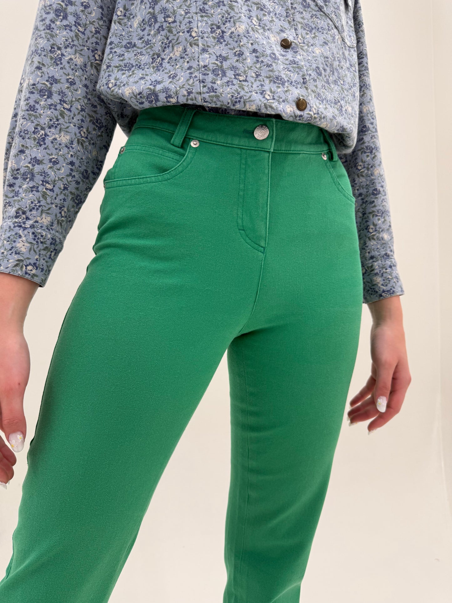 Jeans tall verde smarald luxury Madeleine ultra confort modelatori