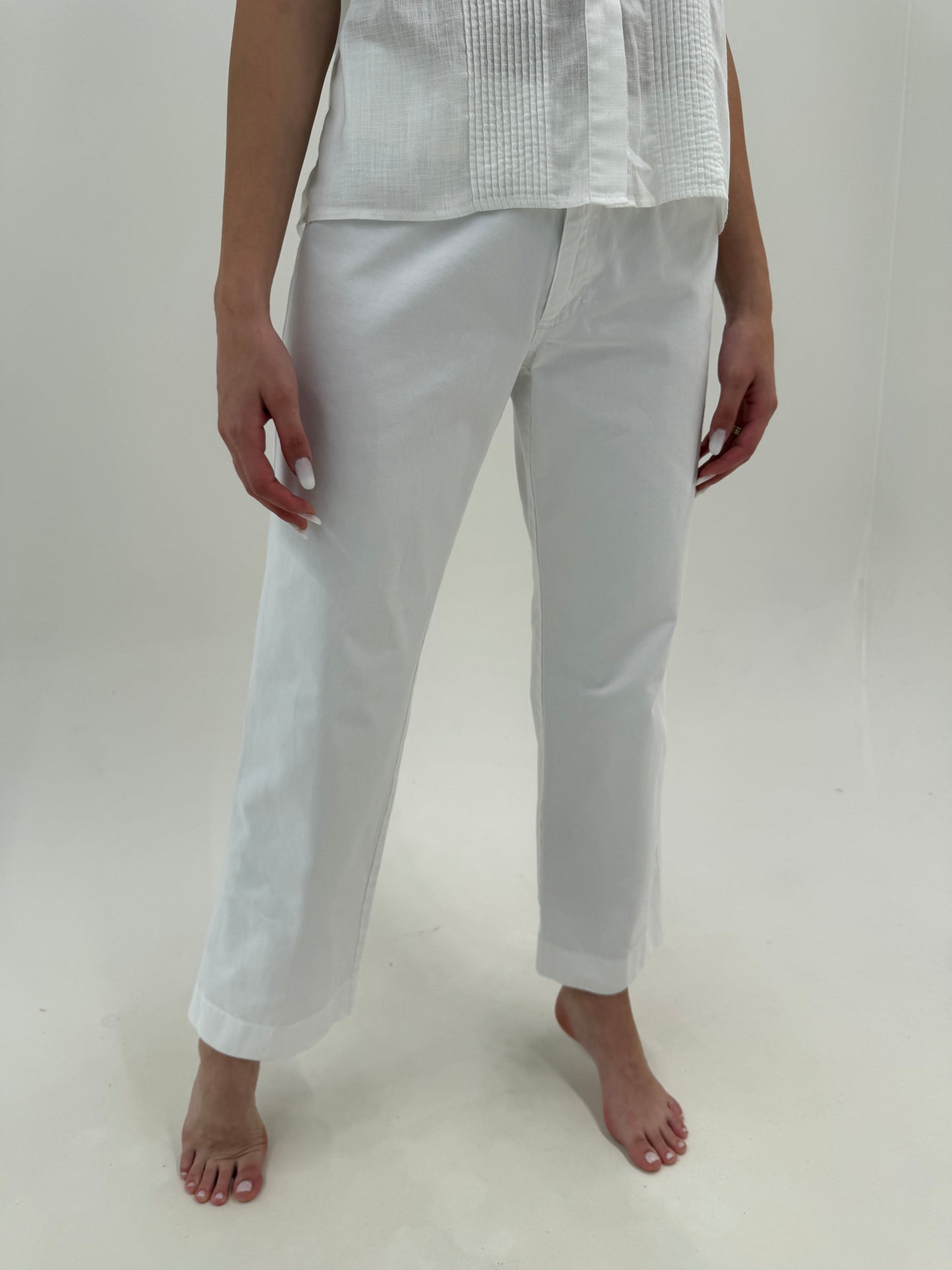 Pantaloni Max Mara în croi clasic din pânză de bumbac