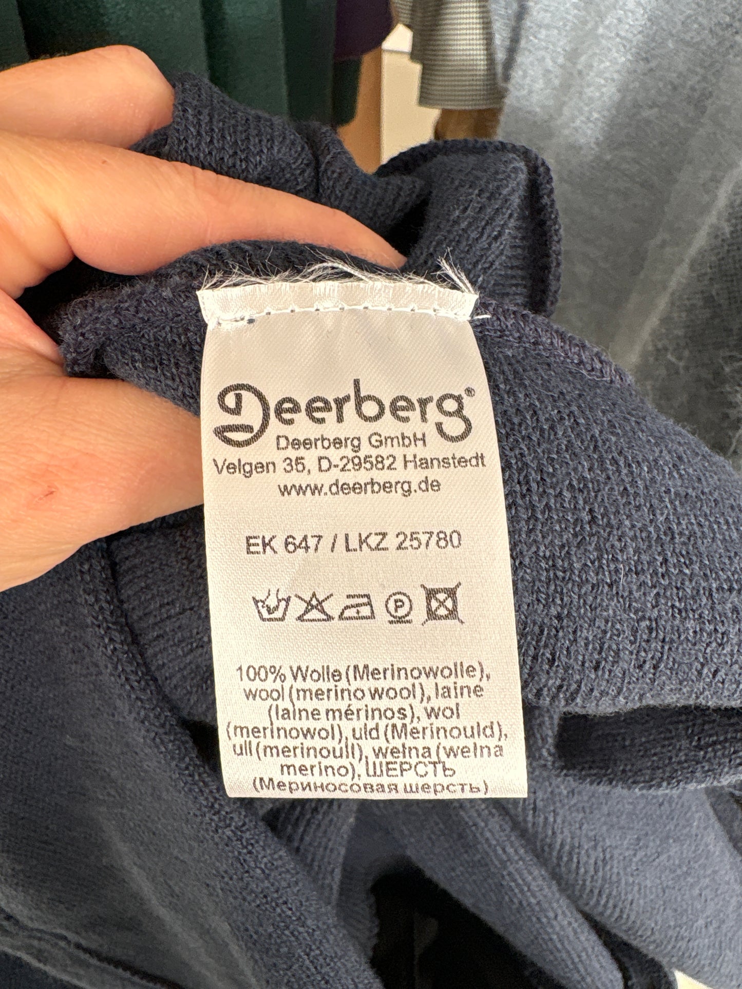 Fustă maxi jeans blue din tricot dens de lana merino extrafina în croi A-line