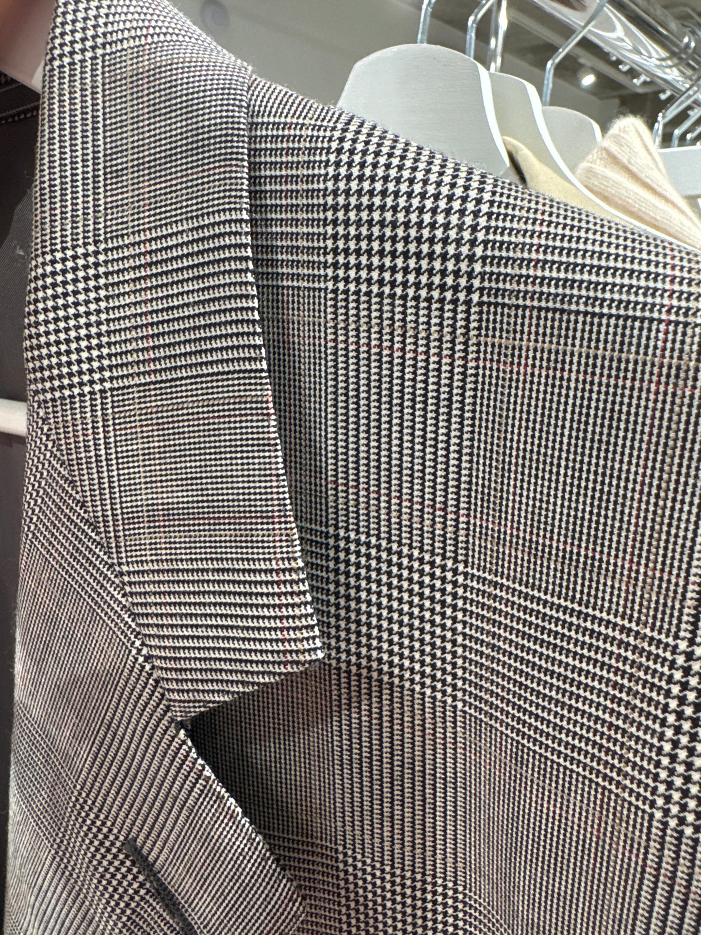 Sacou ultra luxury Zegna din stofă ușor structurată de lana în carouri pied de coq