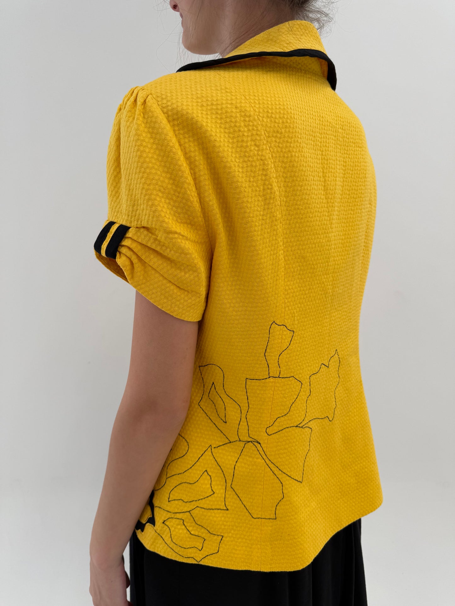 Sacou vintage italian de designer tip corsaj din seersucker de bumbac