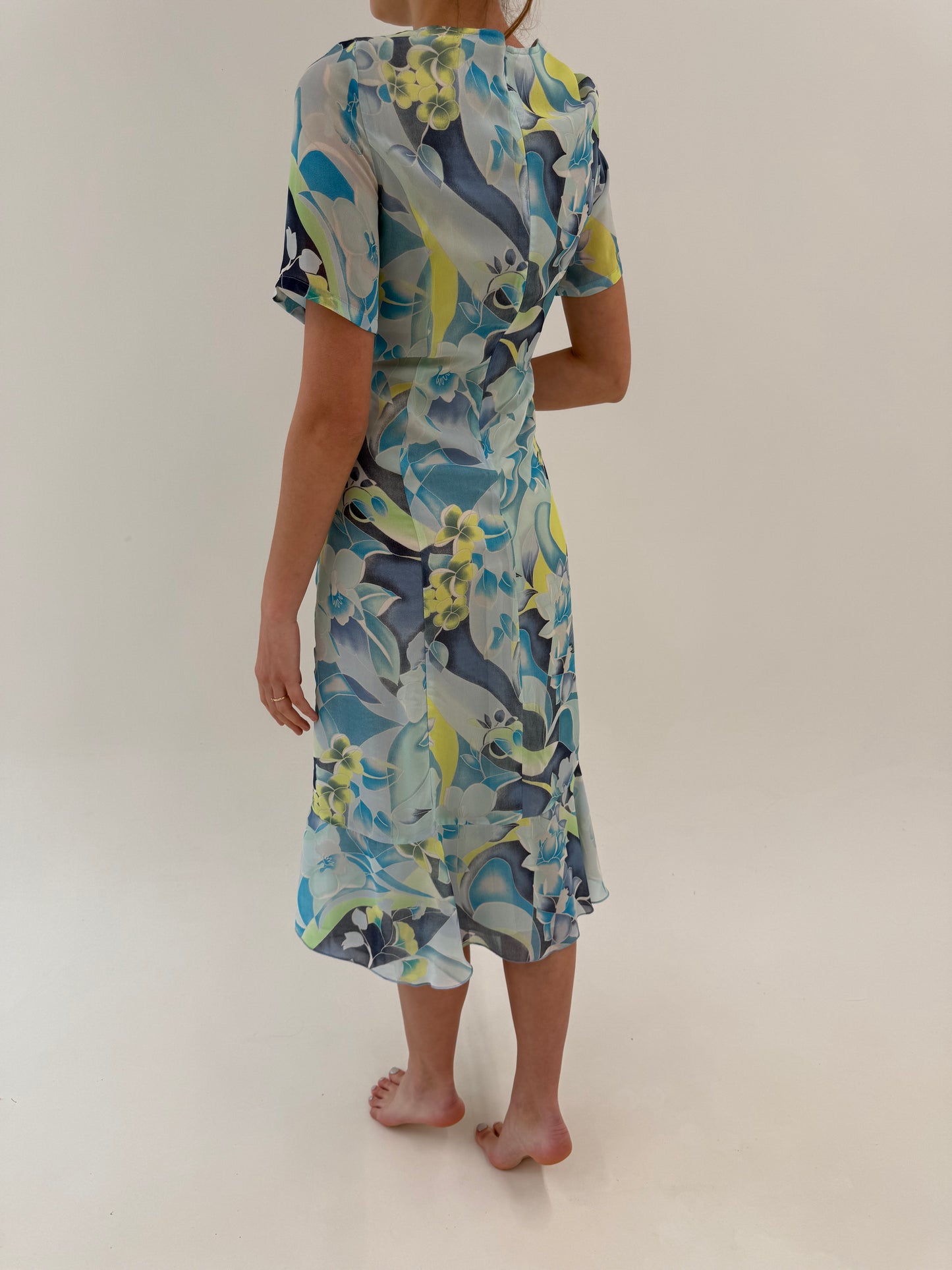 Rochie maxi în croi A-line cu print nouă cu etichetă
