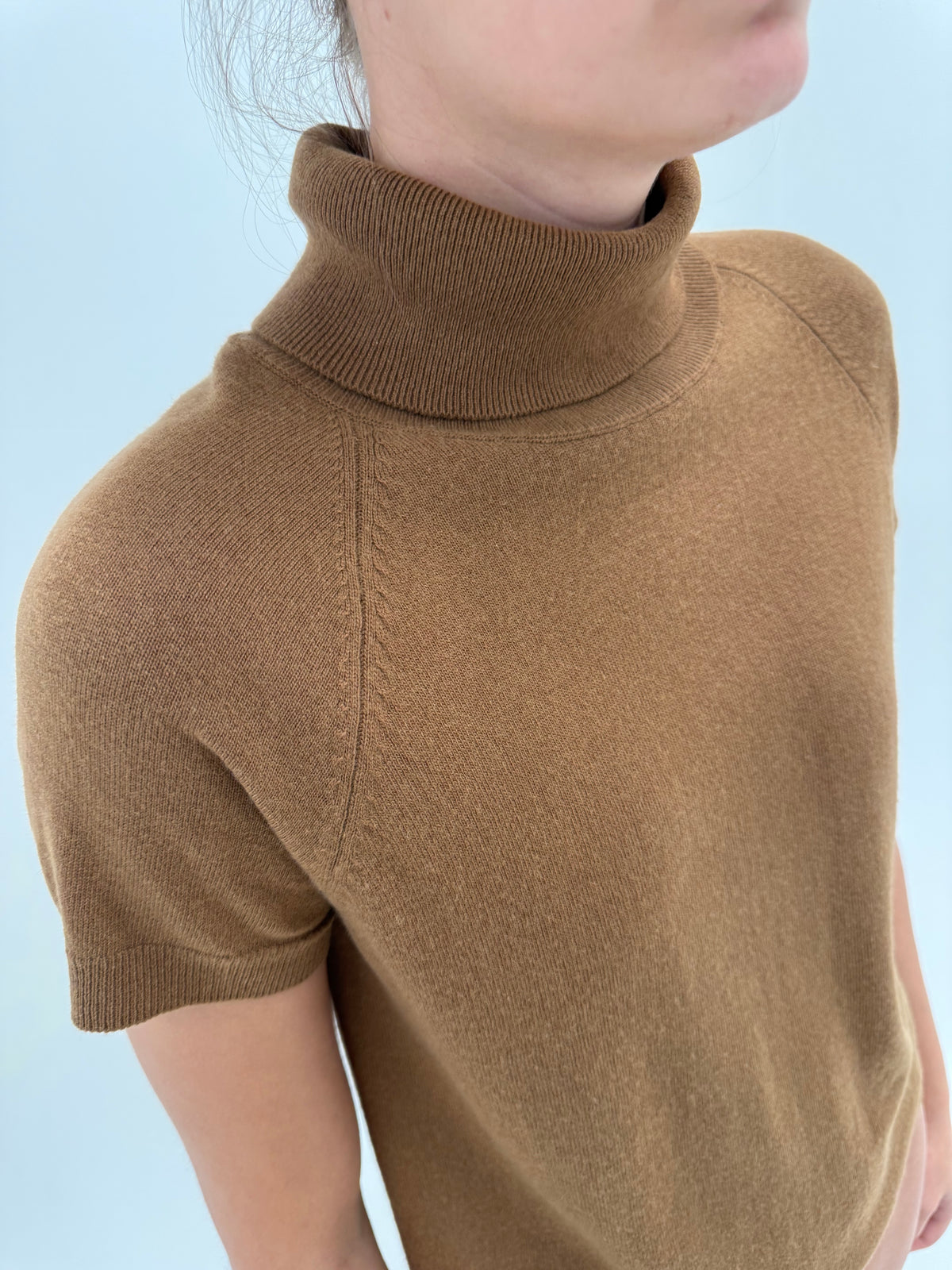 Maleta caramel brown din lana extrafina
