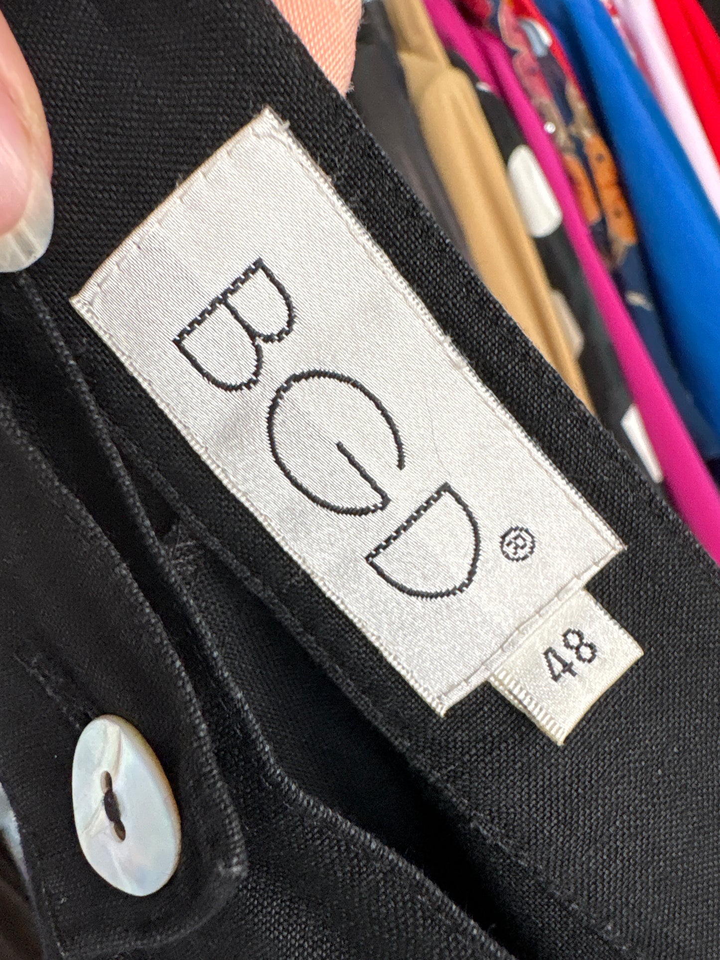 Pantaloni premium italienești negri din in cu vascoza și talie ultra înaltă
