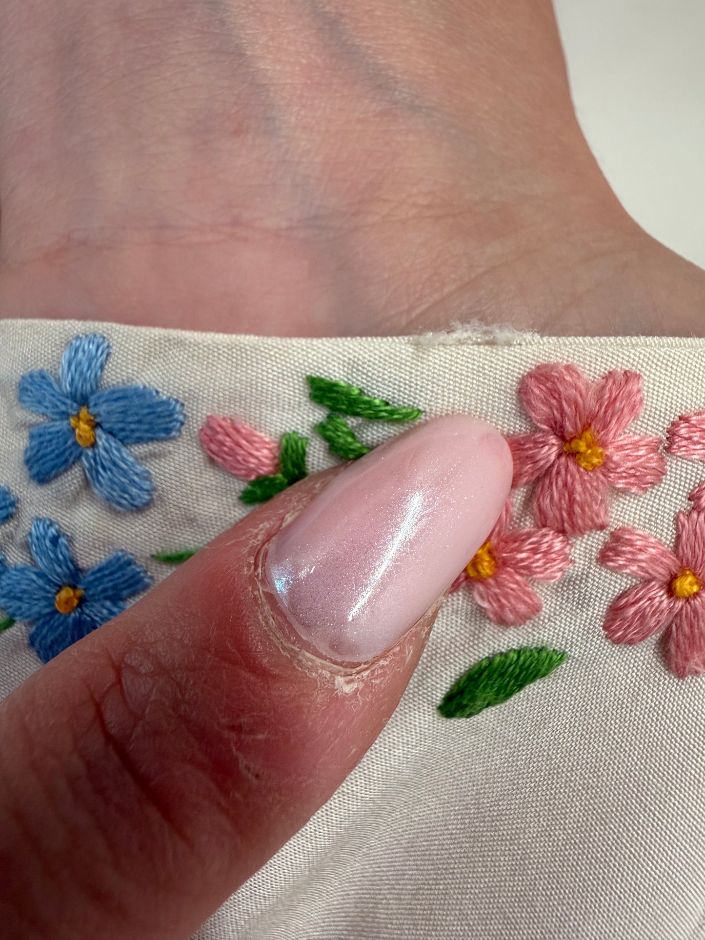Top vintage bijterie din mătase naturală cu broderie manuală