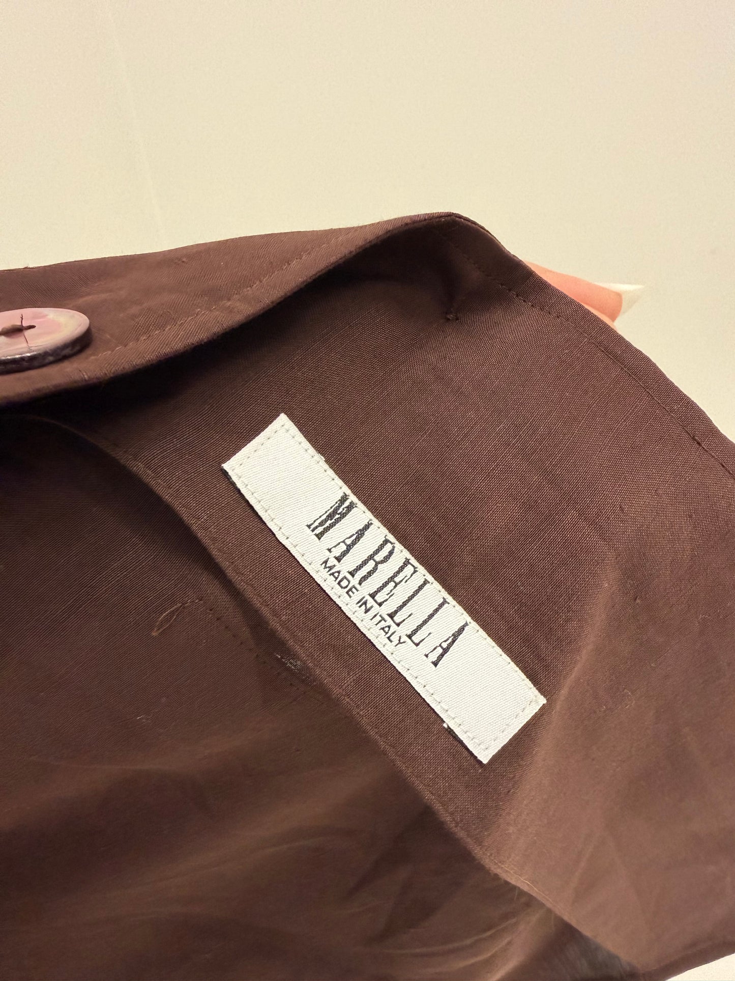 Sacou Marella by Max Mara chocolate brown din pânză excepțională de in și bumbac