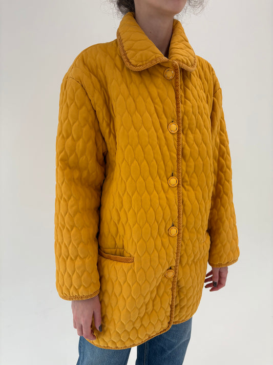 Jacheta premium matlasata saffron yellow groasă