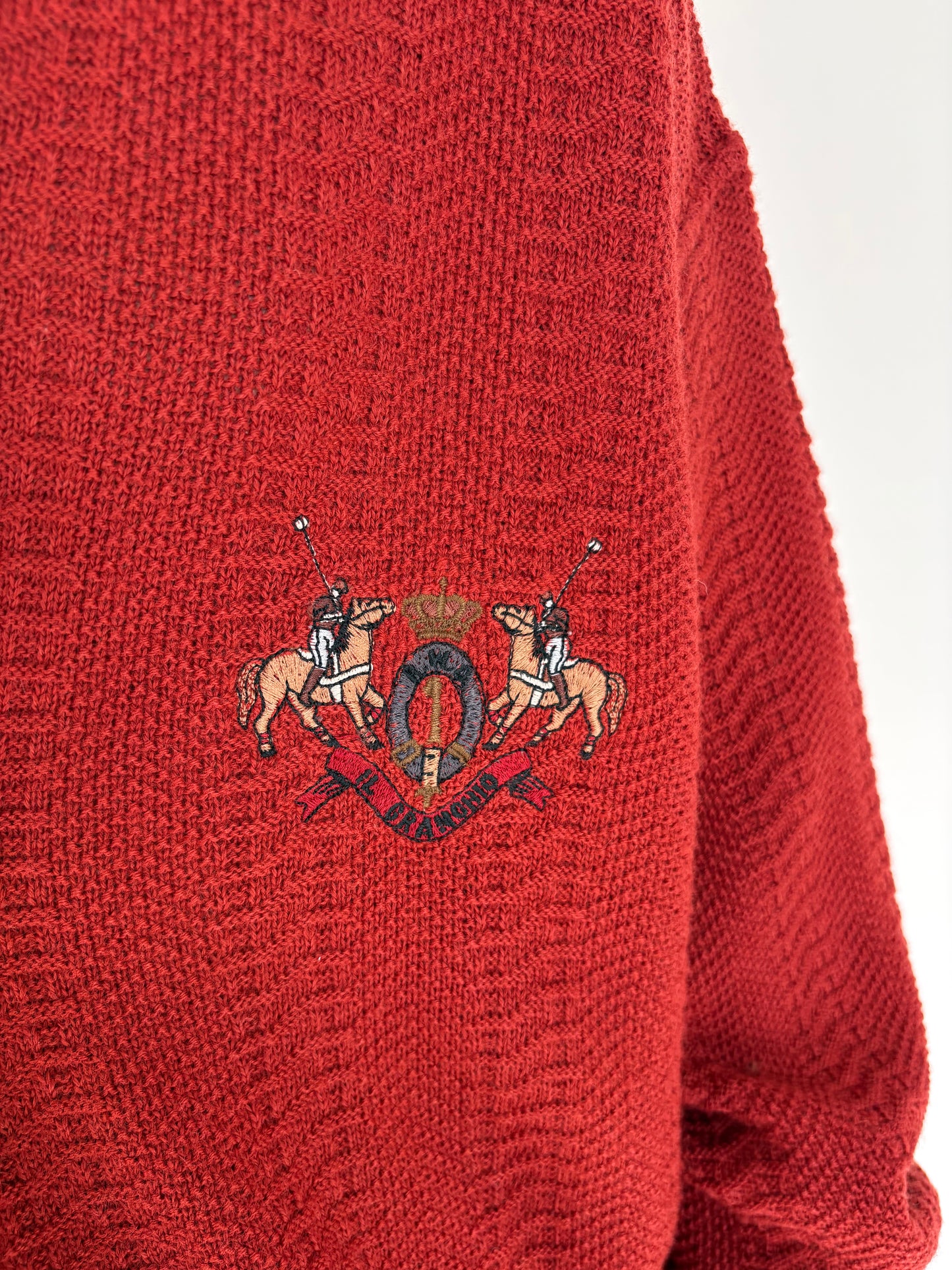 Pulover polo tall high end italian din lana fina texturată groasă