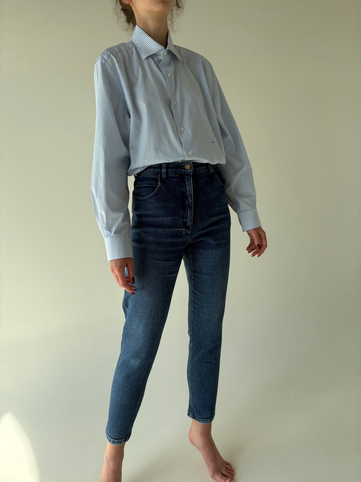 Jeans vintage darker wash modelator mom fit
