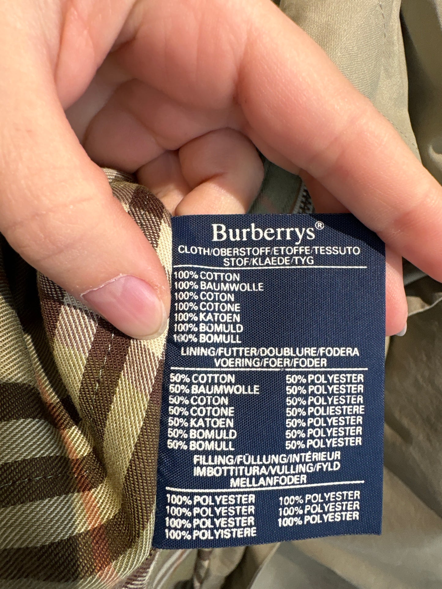 Parka vintage Burberry very light sage green cu glugă
