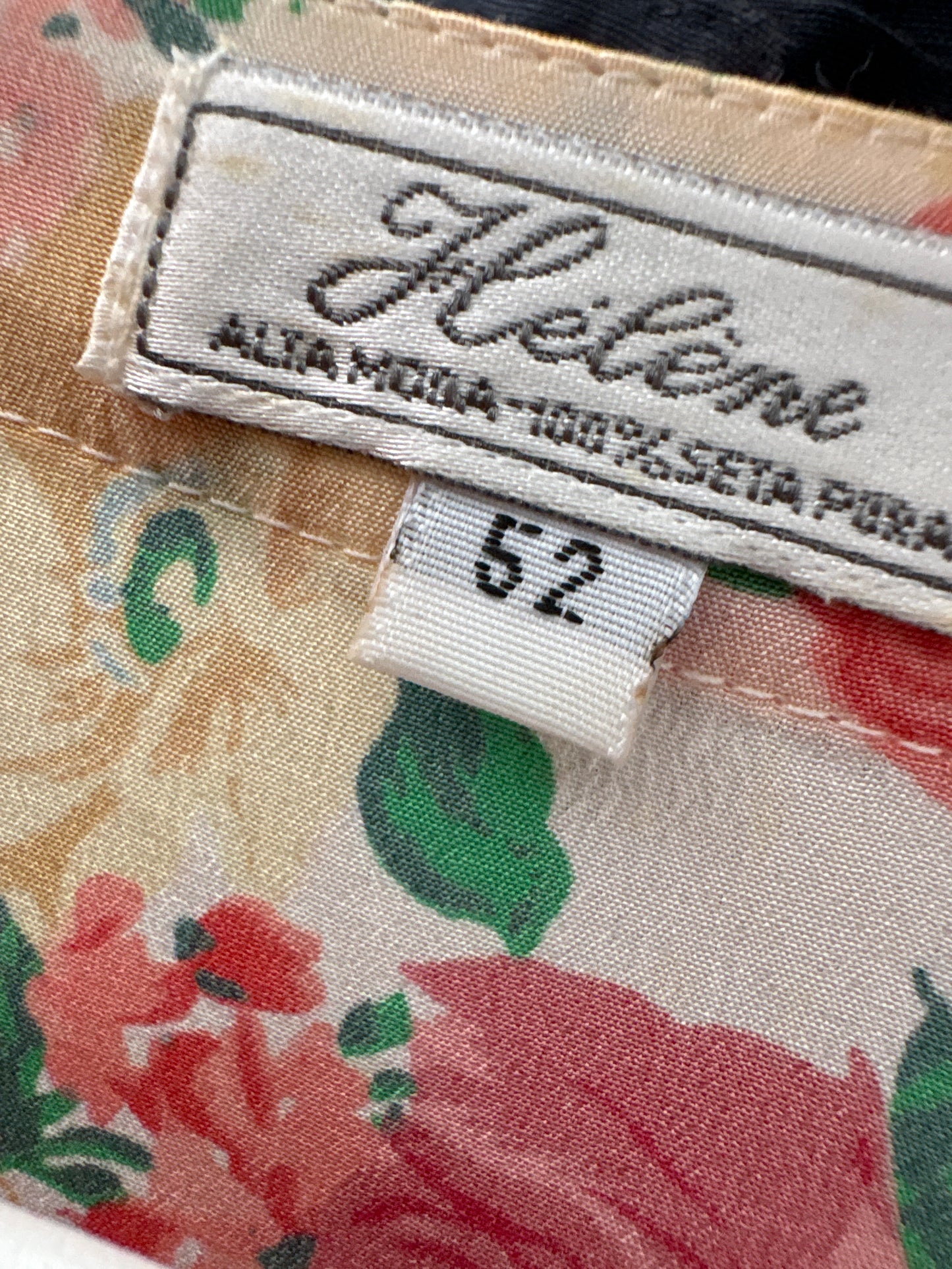 Cămașa vintage Italiana cu print floral din mătase naturală