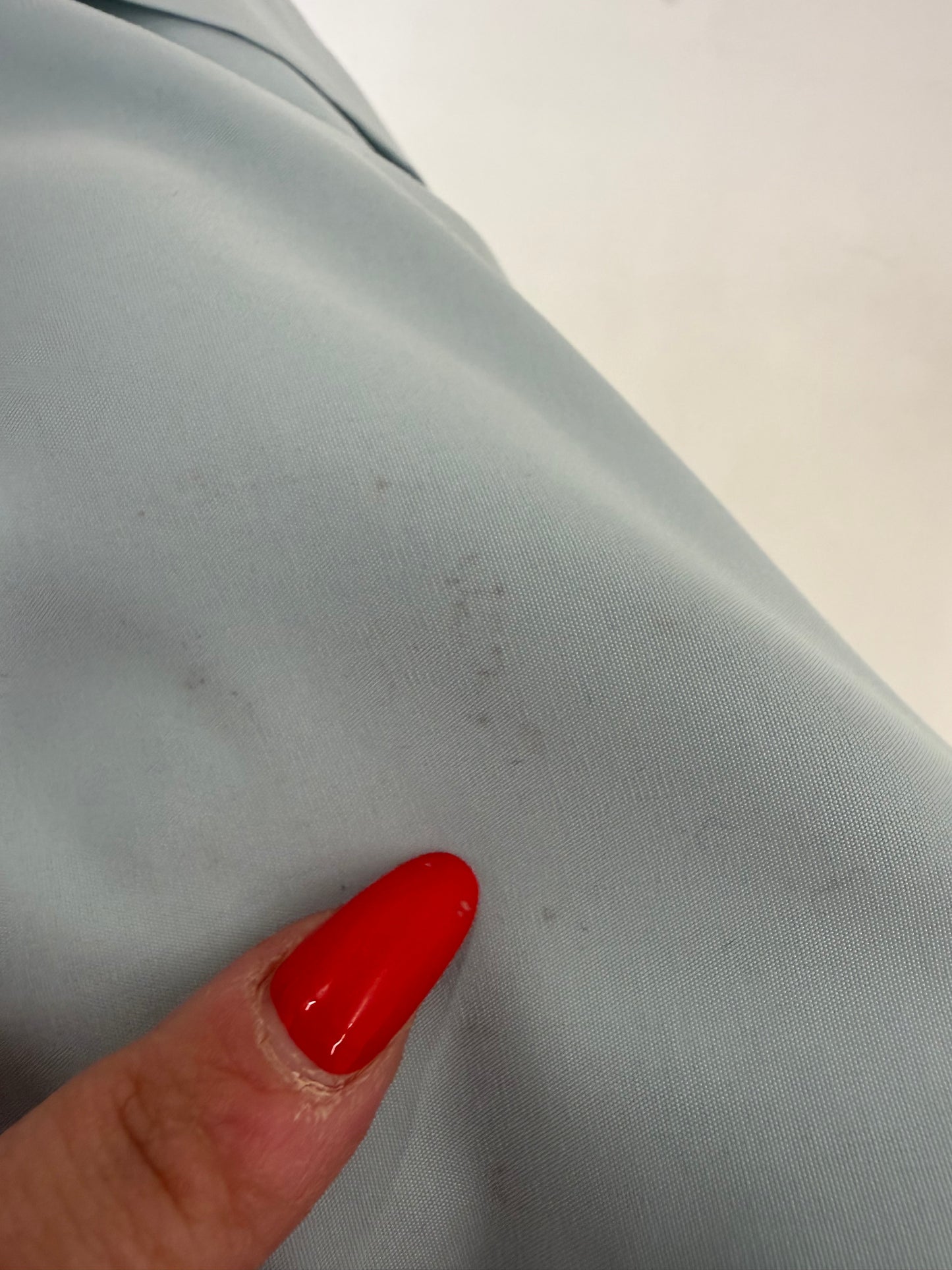 Geacă vintage baby blue impermeabilă cu nasturi perlă și talie reglabilă ultra înaltă