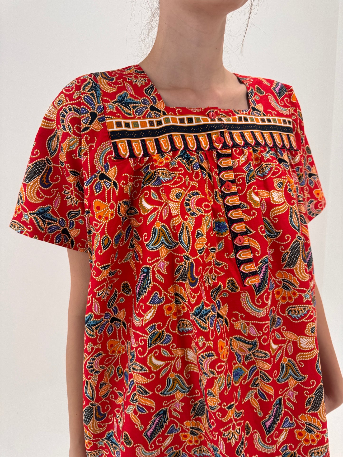 Rochie tip kaftan din pânză de bumbac