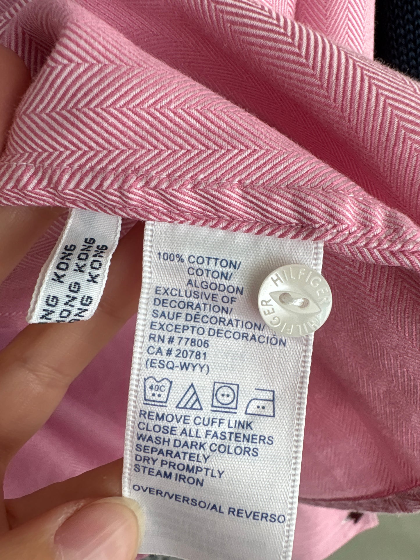 Cămașa Tommy Hilfiger din Bumbac herringbone premium gros cu butoni și manșetă dublă